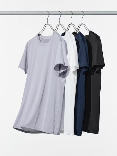 [2PCS SAME COLOR] UNIQLO AIRism Crew Neck T-shirt XS-4XL Men 482519 Japan NWT