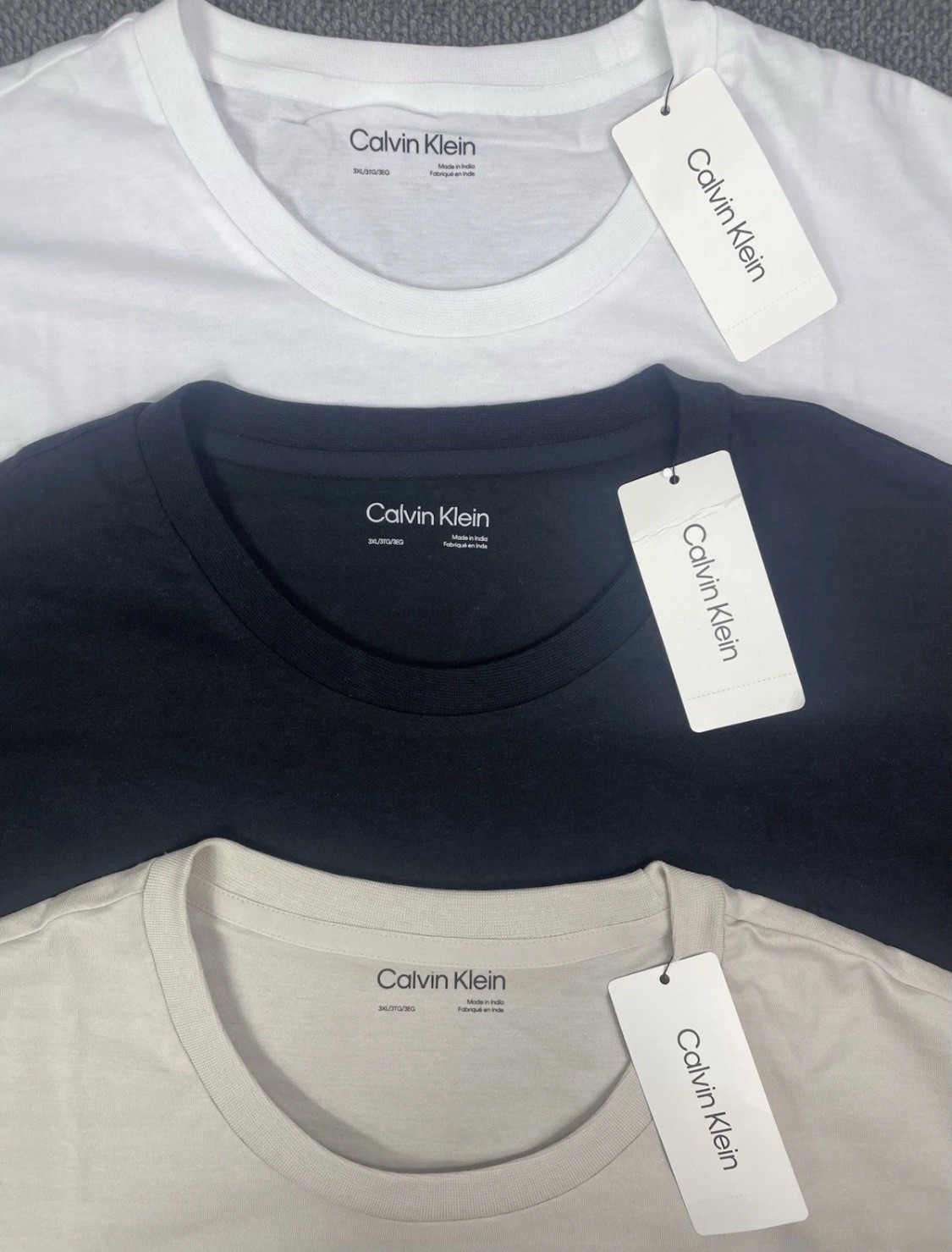 Calvin Klein Men’s Dress Tee in Beige, Black or White Pick Your Size S-3XL NWT