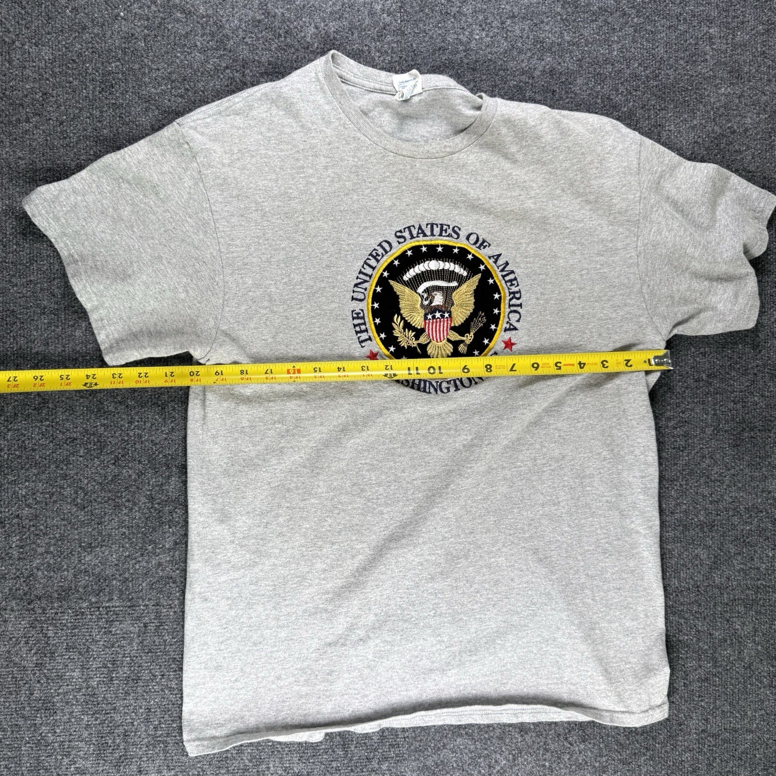 Delta United States of America Washington DC T Shirt Mens Large Gray Logo Cotton
