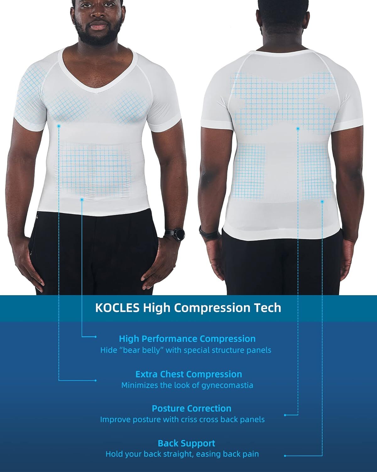 Men Slimming Body Compression Vest T-Shirt Firm Tummy Control Body Shaper Tops