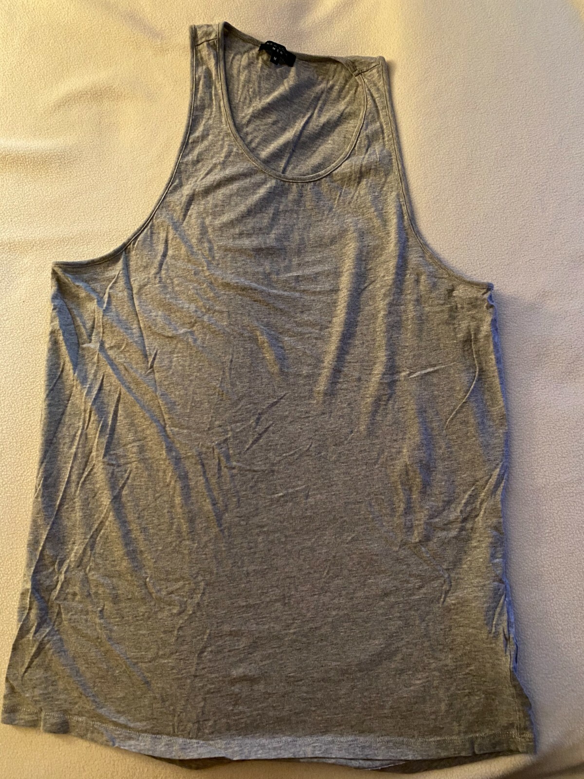 New Look Mens Gray Sleeveless Longer Tank Top Size Medium NWOT Cotton blend