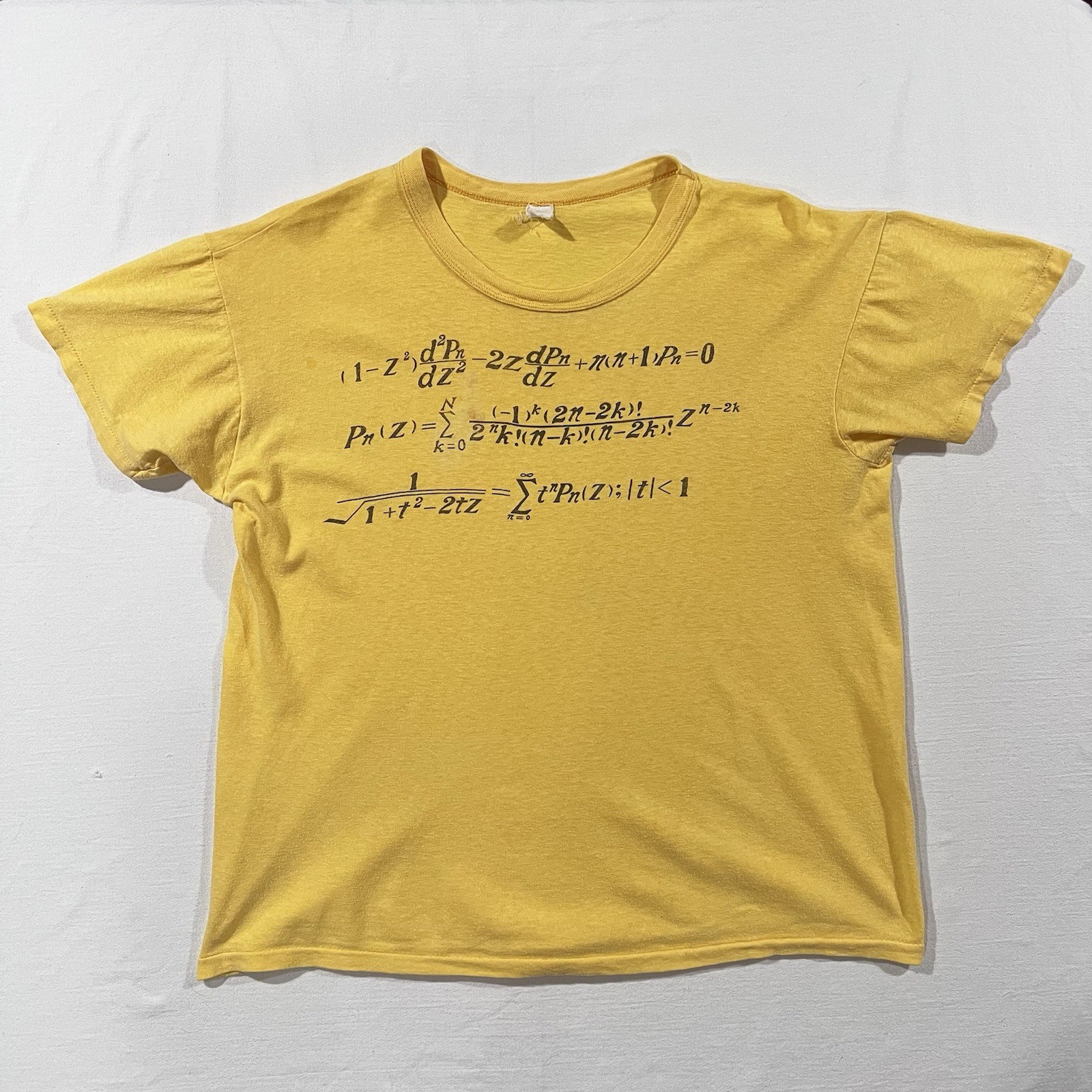 Vintage 60s Math Formula Legendre Polynomials Physics T Shirt Sz S/M