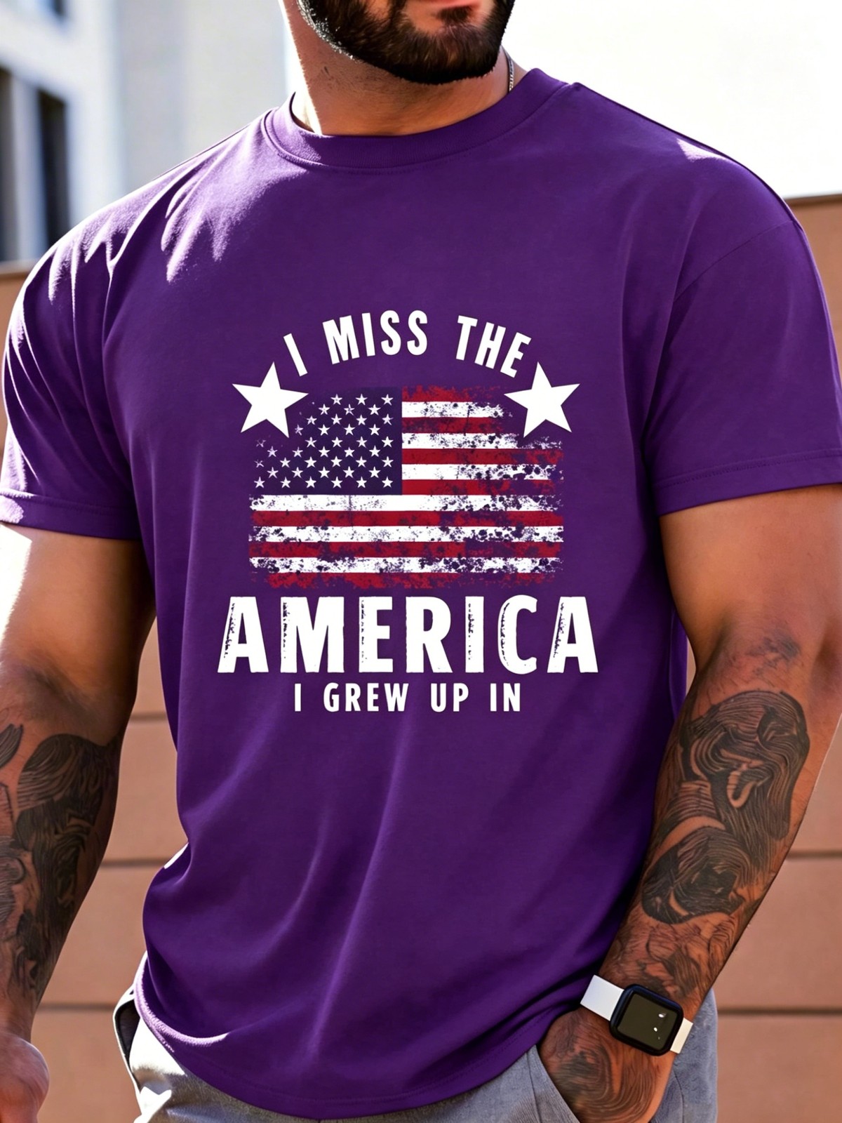 “I Miss The America I Grew Up With” Flag 250th Patriotic T Gift For Dad Friends