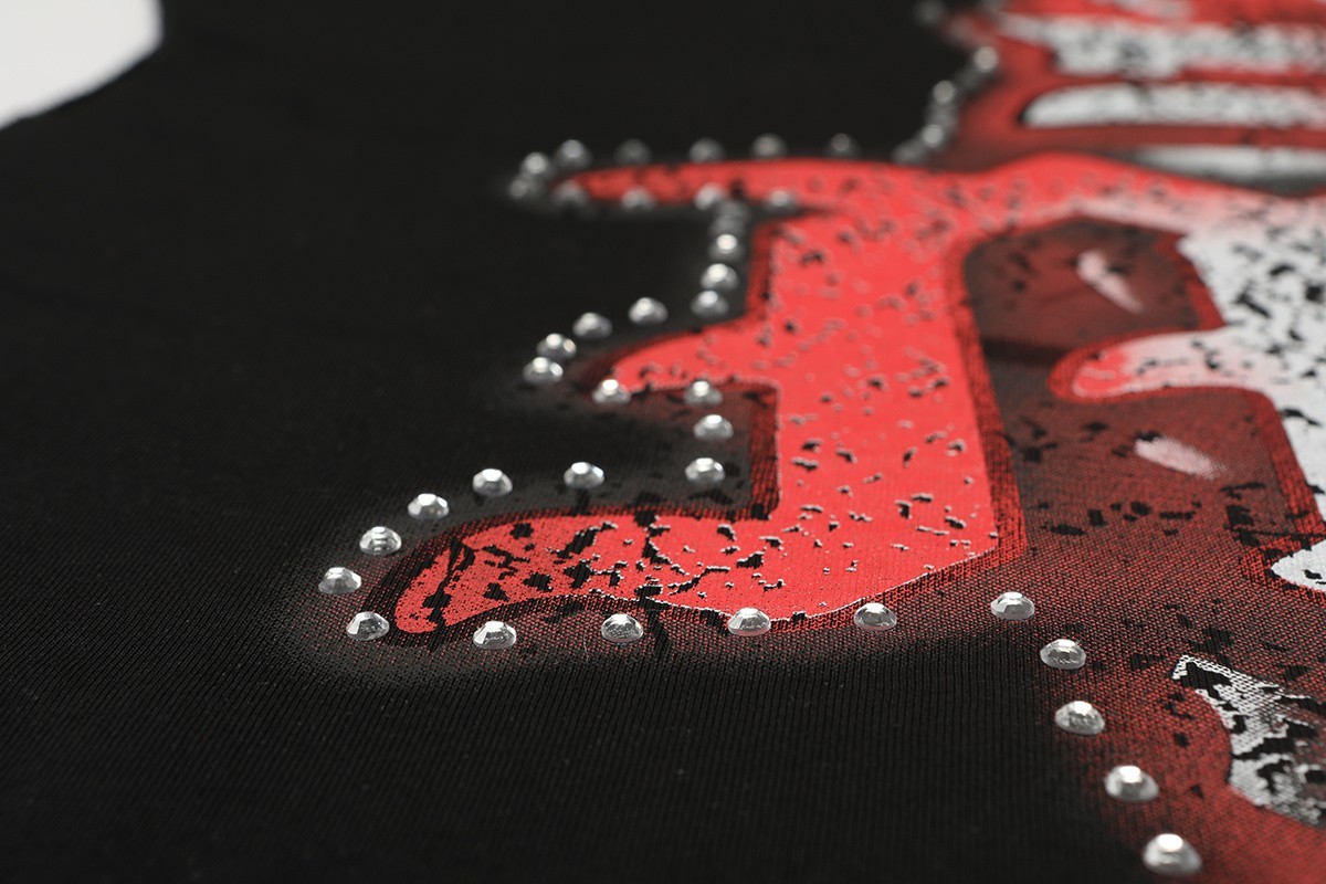 NEW Mixed Emotion Angel Rhinestone Sleeveless Black Graphic Tee