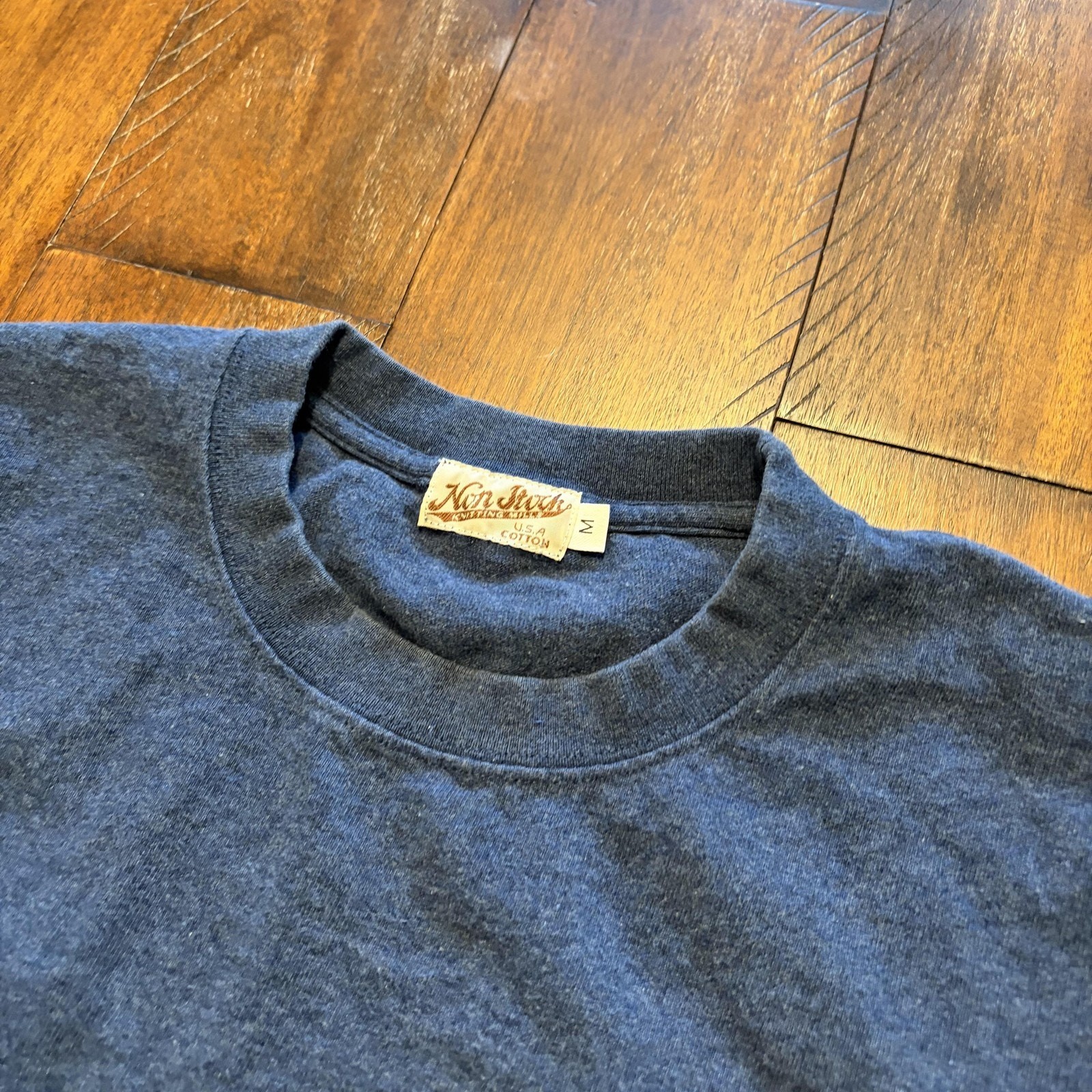 Non Stock Knitting Wear Shirt Mens Medium Blue TShirt Cotton