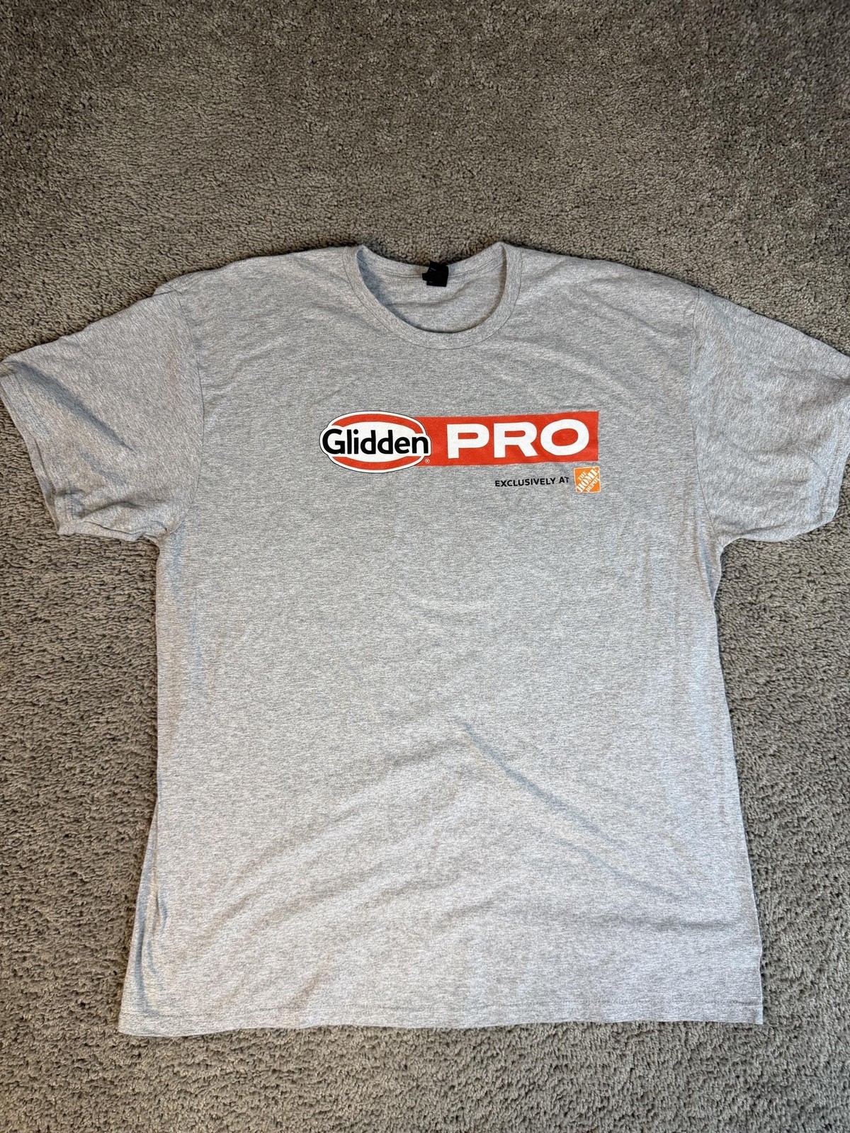 Port & Co. Shirt Mens XL Gray Glidden PRO Back Logo Crew Neck Jersey Classic Fit