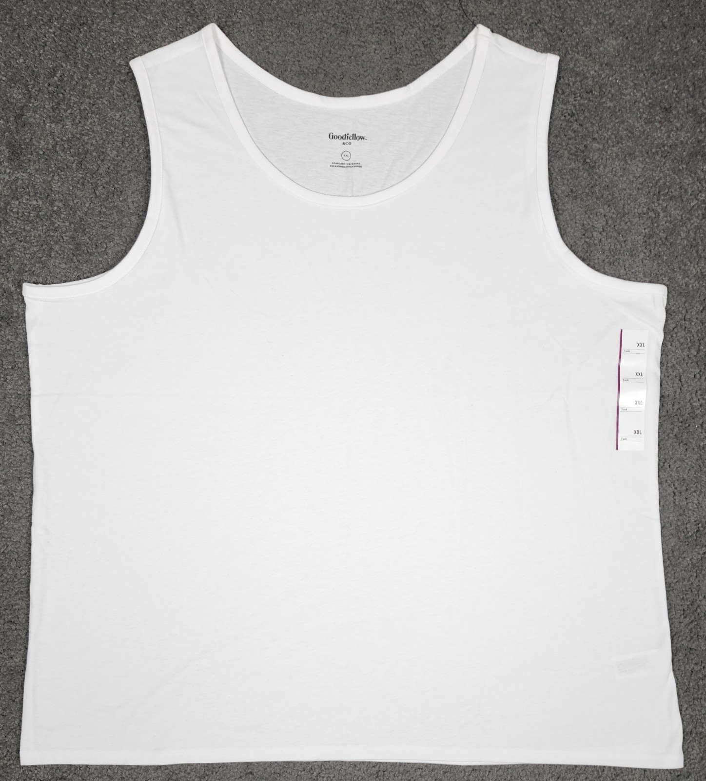 Men’s Sleeveless Tanks T Shirts XXL White 3 PACK Goodfellow Round Neck Stretch