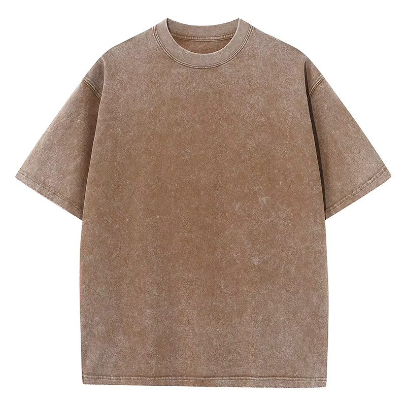 Oversized washed Heavyweight 100% Cotton T-Shirt Vintage Wash Blank Tee S-XXL