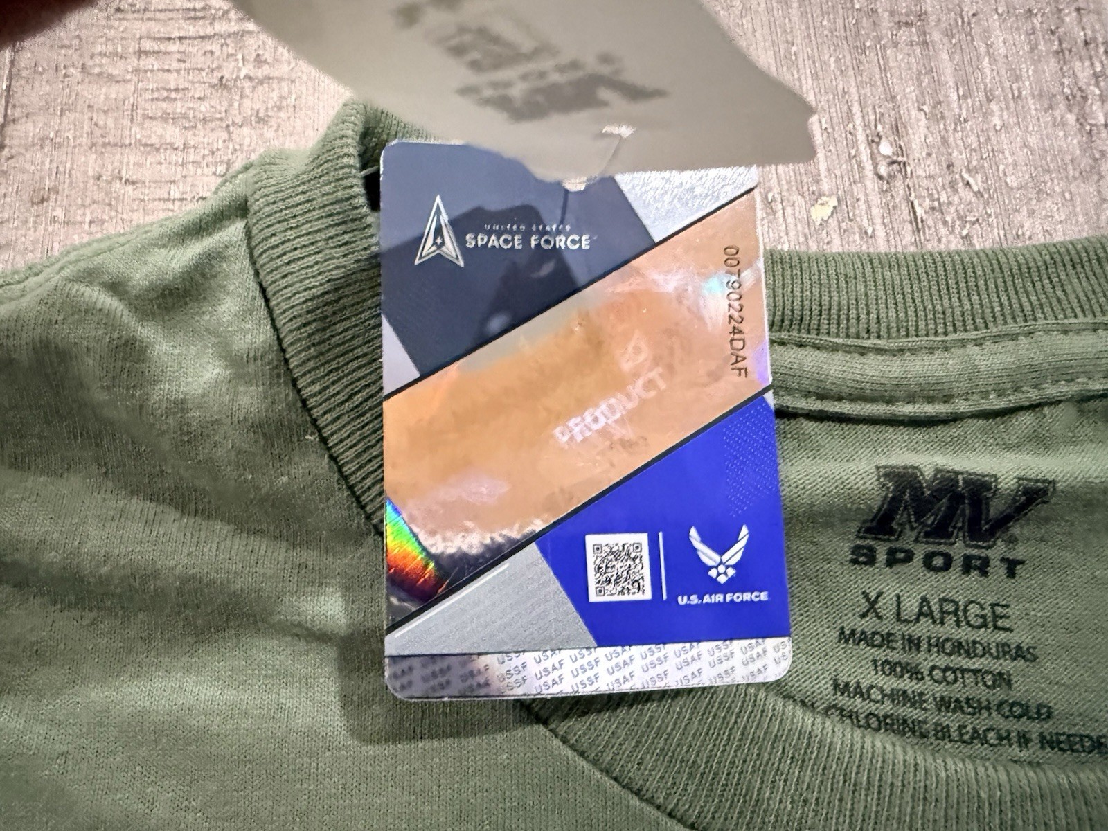 USAF United States Air Force Double Sided OD Green T Shirt Tee – Sz XL – NWT