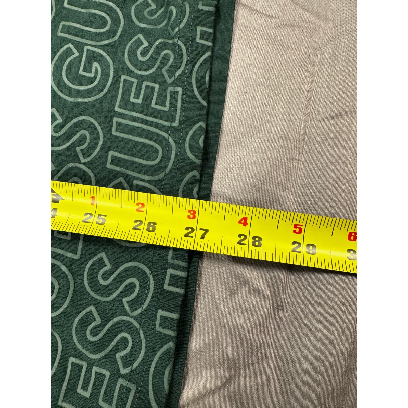 Guess Los Angeles Mens Logo Print T-Shirt Green White Short Sleeve Size L