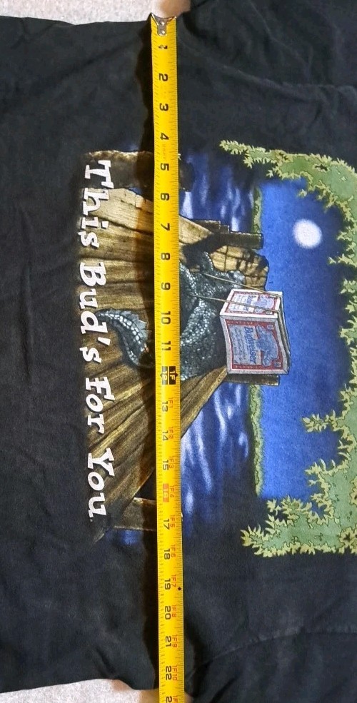 Vtg 90s Budweiser Shirt Mens XL Wild Oats Black Frogs Alligator Single Stitch