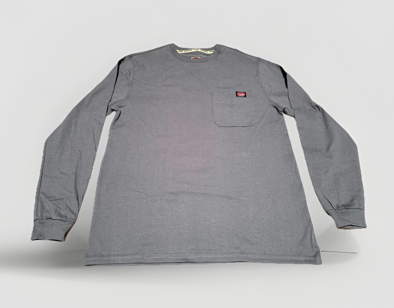 NEW Wrangler Workwear Men’s Gray/Long Sleeve/Pocket/Heavyweight T-Shirt Size M