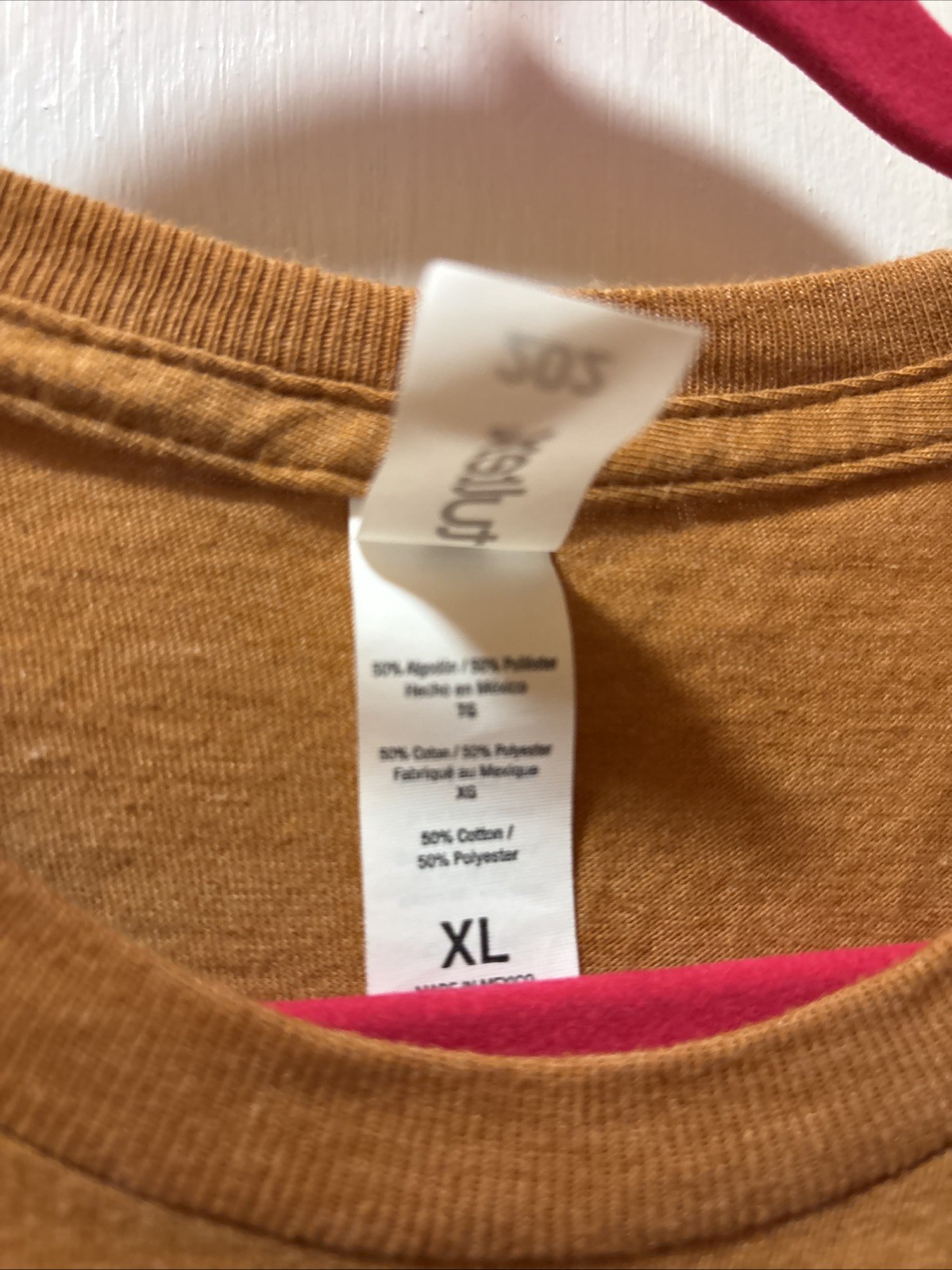 7 brew coffee Tee shirt Burnt Orange & Yellow XL