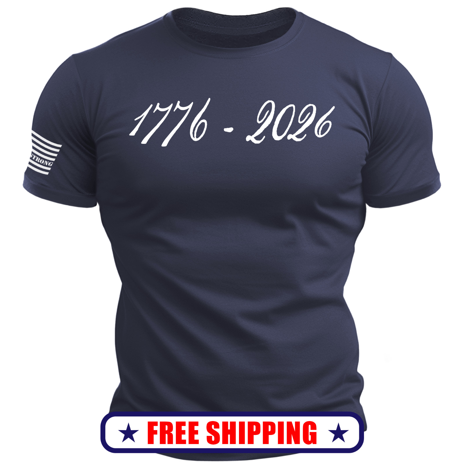 1776 – 2026 T-Shirt – with USA 250 Flag – patriotic trump america S-2X