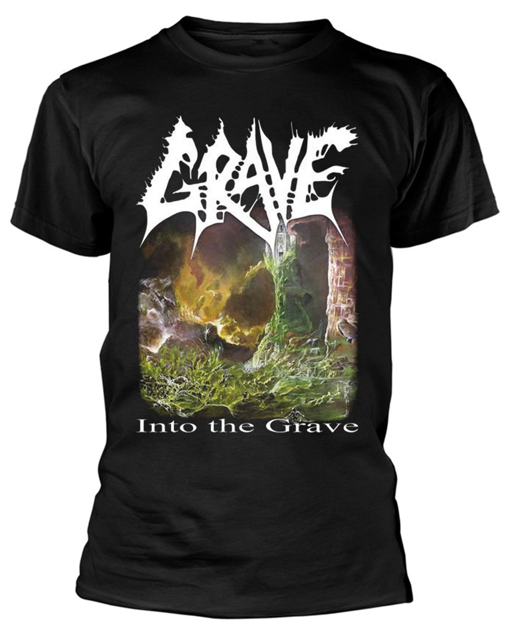 GRAVE Band Into The Grave BLACK Unisex Cotton T-Shirt Full Size UB124