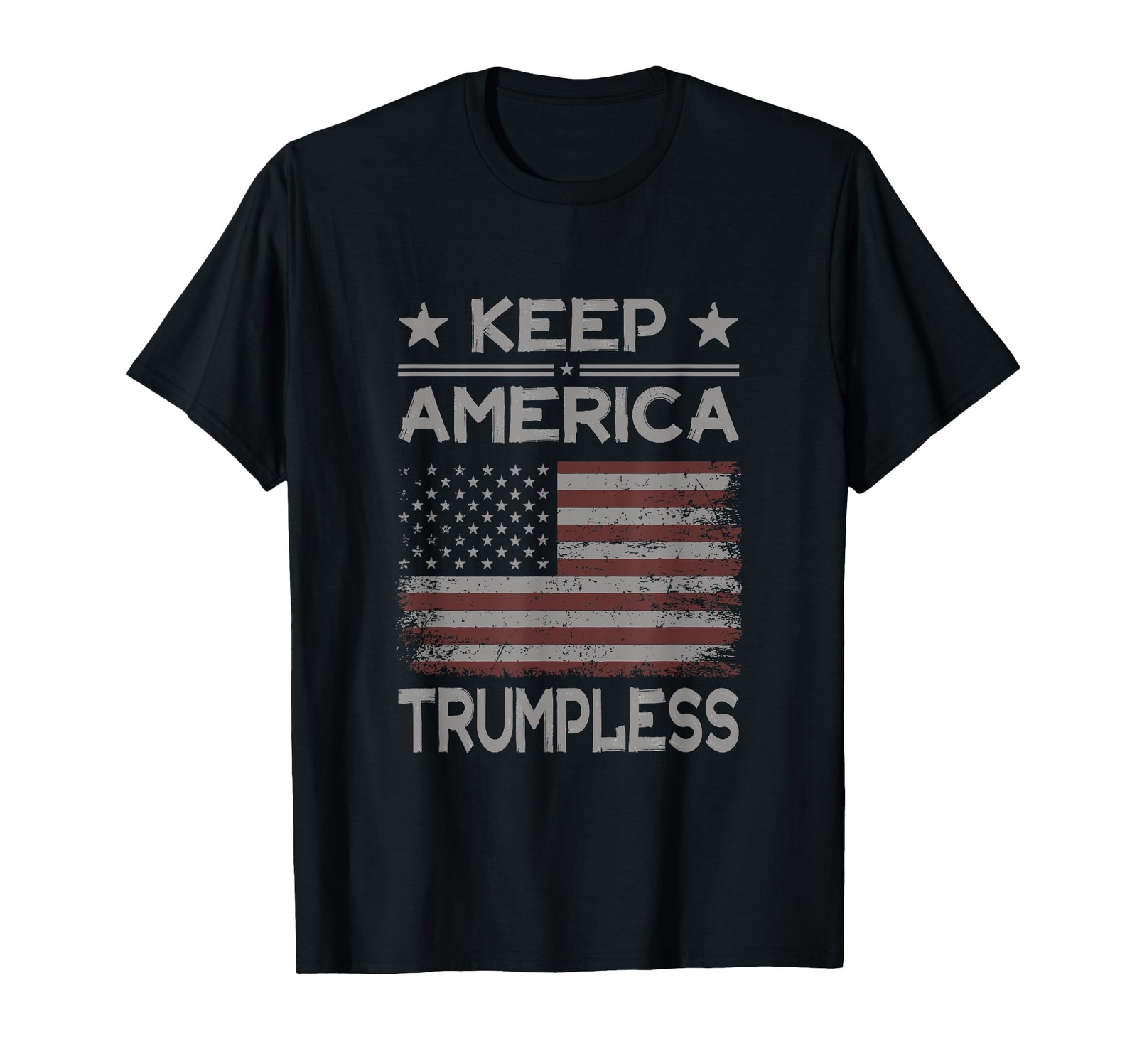Keep America Trumpless – Anti Trump Distressed American Flag T-Shirt