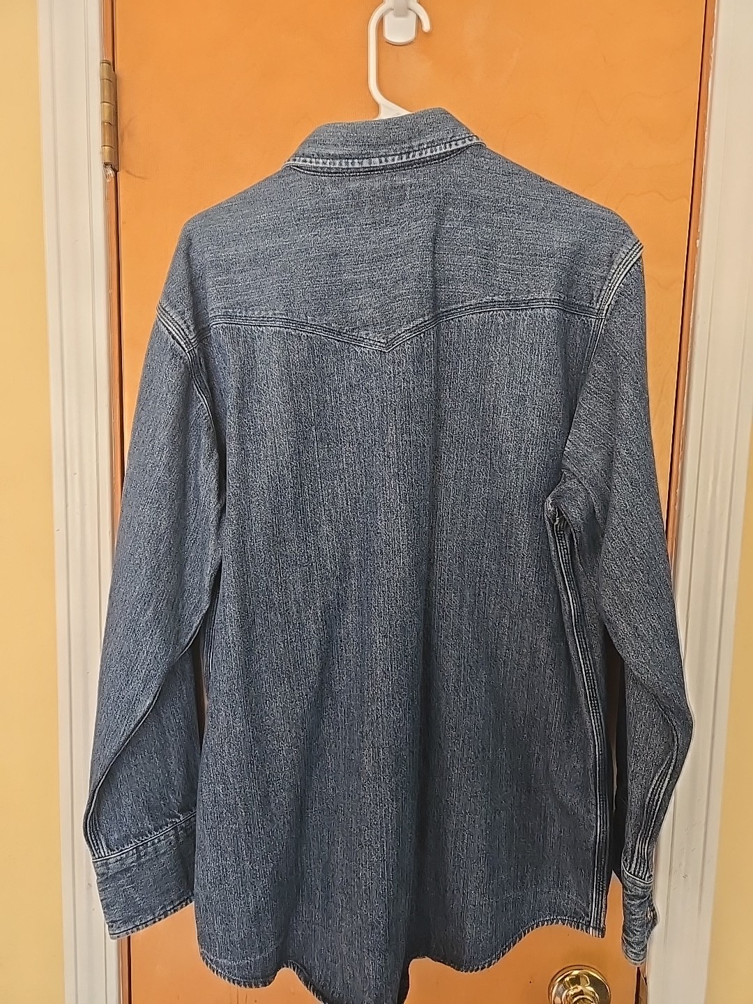 Carhartt S211 DMB Snap- Button Front Denim Jean Work Shirt Large