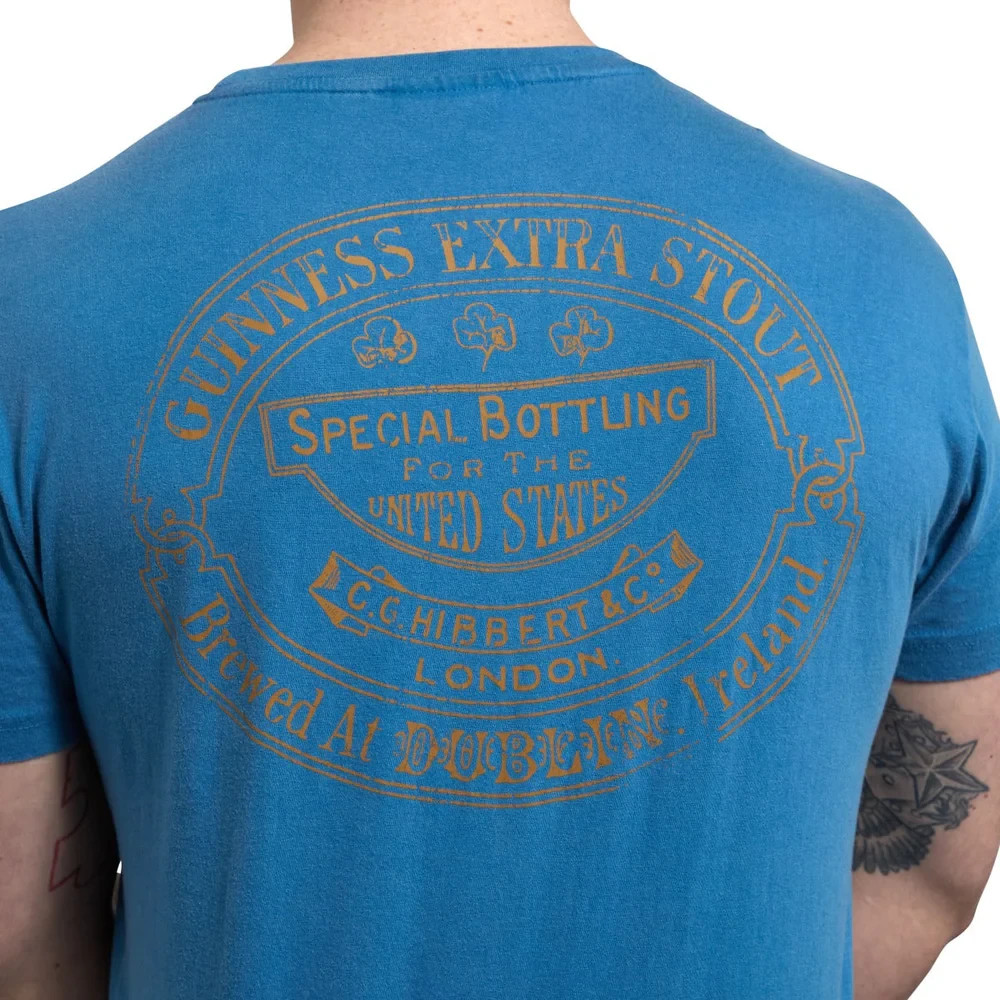 Guinness Gold Harp Premium Trademark 1759 Label Blue T-Shirt new in plastic 3XL