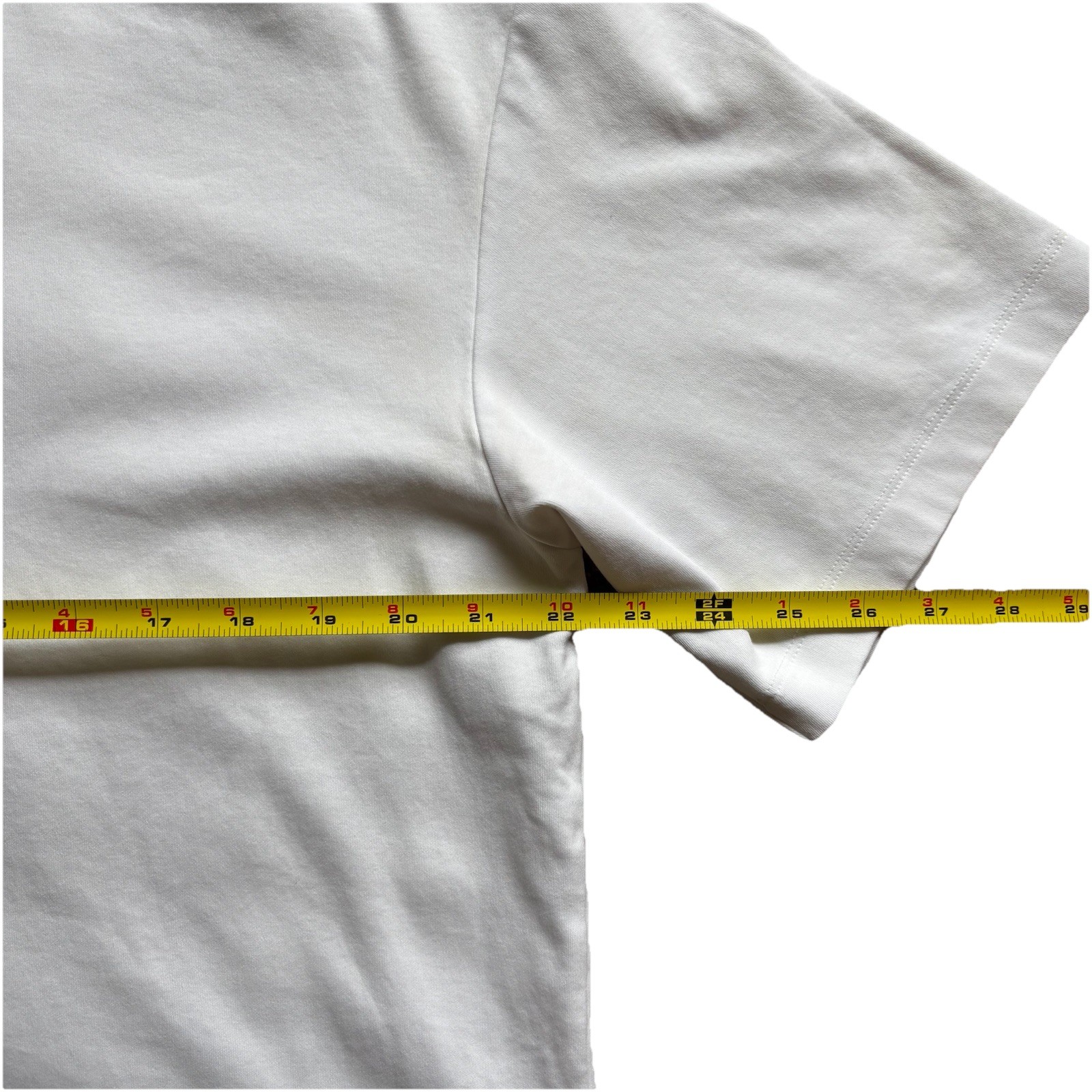 H&M Men’s Loose Fit Cropped White Solid Crew Neck Short Sleeve T-Shirt Size M