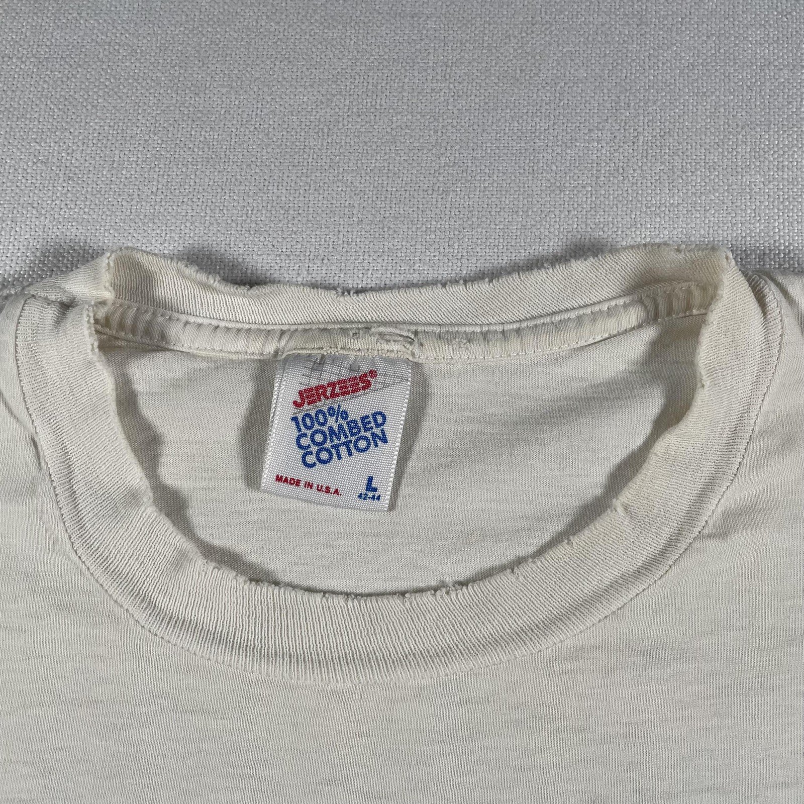 Vintage Speedway Racing Shirt Mens Large White Auburn Qualifier Signed 80s