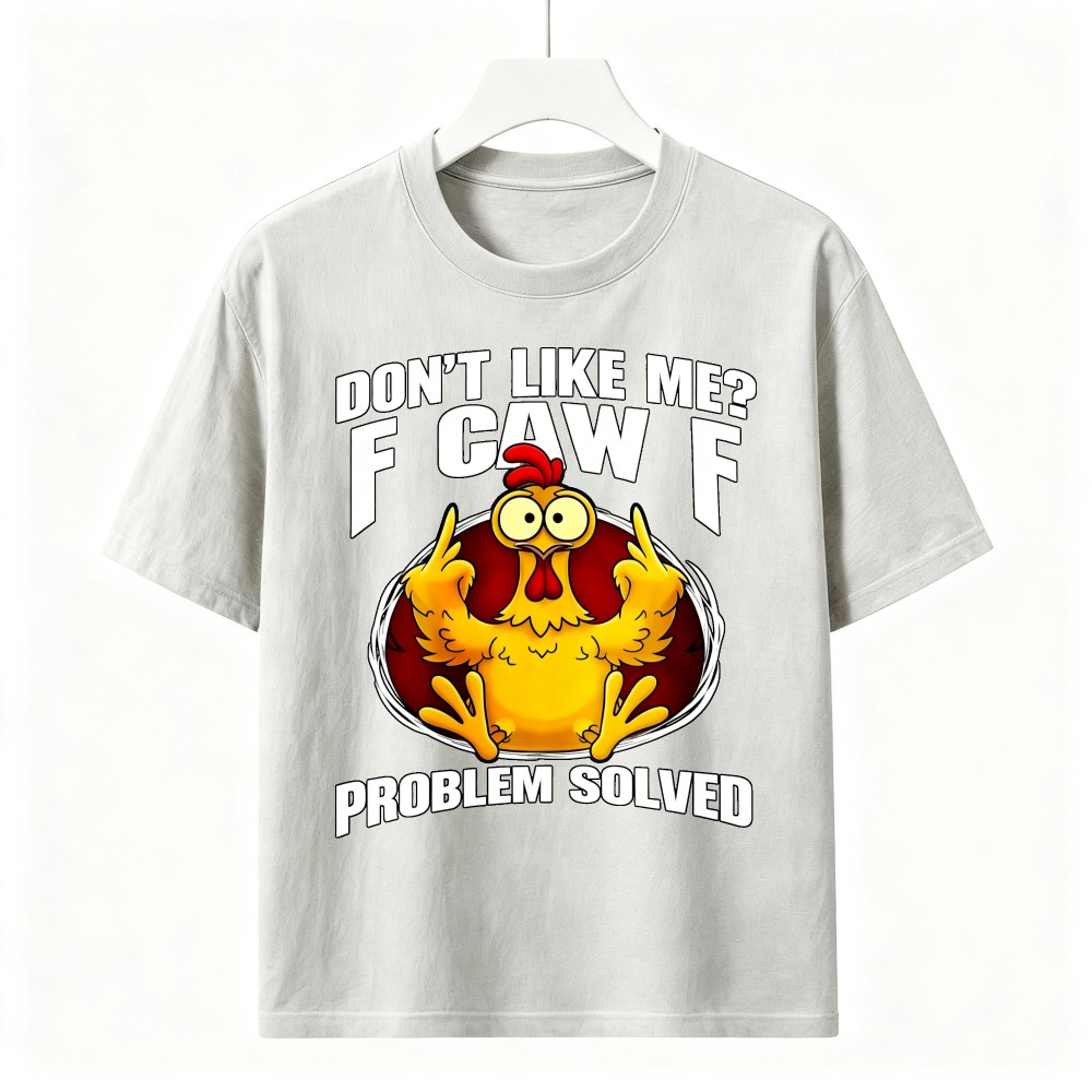 Funny Sassy Chicken FCaw F Pun Graphic T-Shirt Sarcastic Humor Unisex Casual Tee