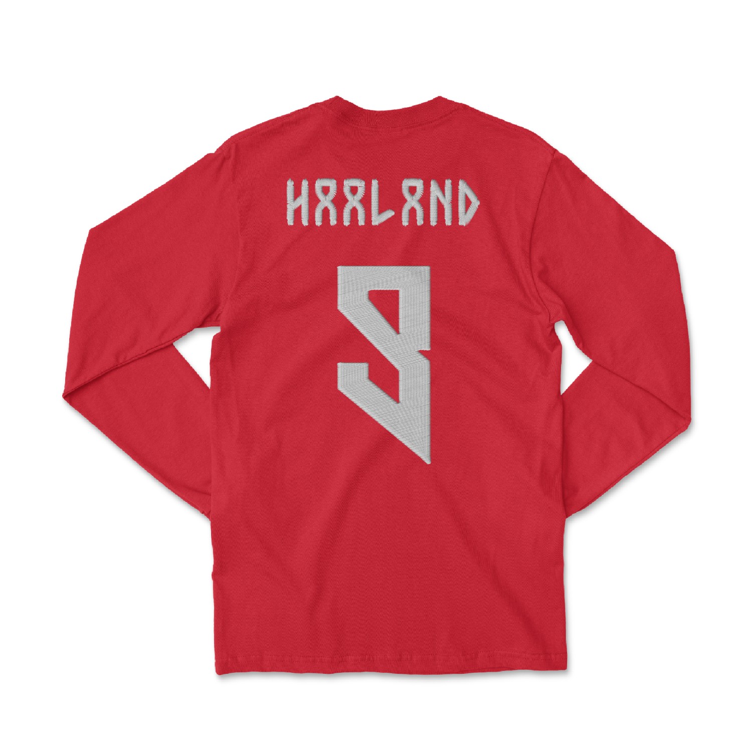 Haaland 9 FAUX EMBROIDERY Norway Soccer 2 Sided Long Sleeve T-Shirt