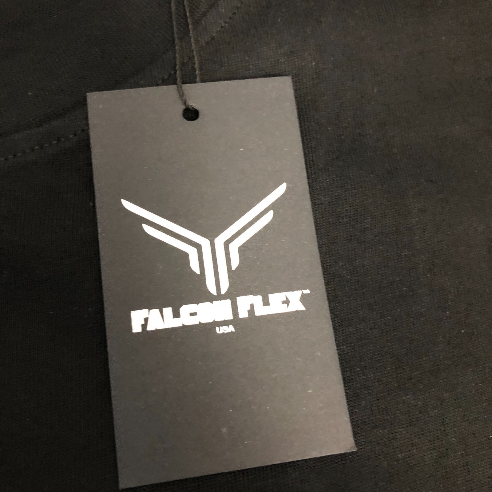 NWT Falcon Flex Men’s XL Black Short Sleeve T Shirt Large Logo On Back Cotton
