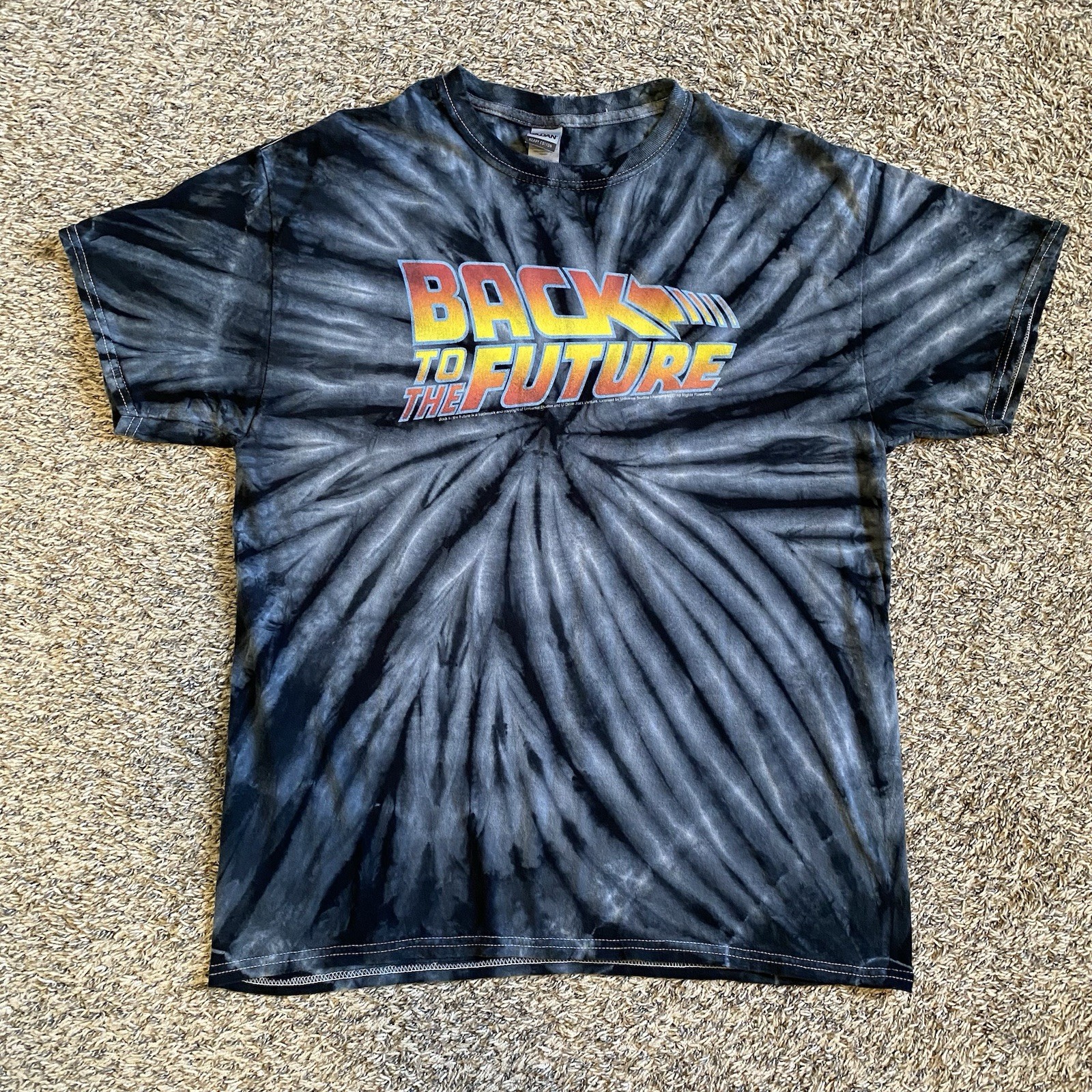 Back to the Future Tie-Dye Graphic T-Shirt Adult Size LARGE Universal Studios