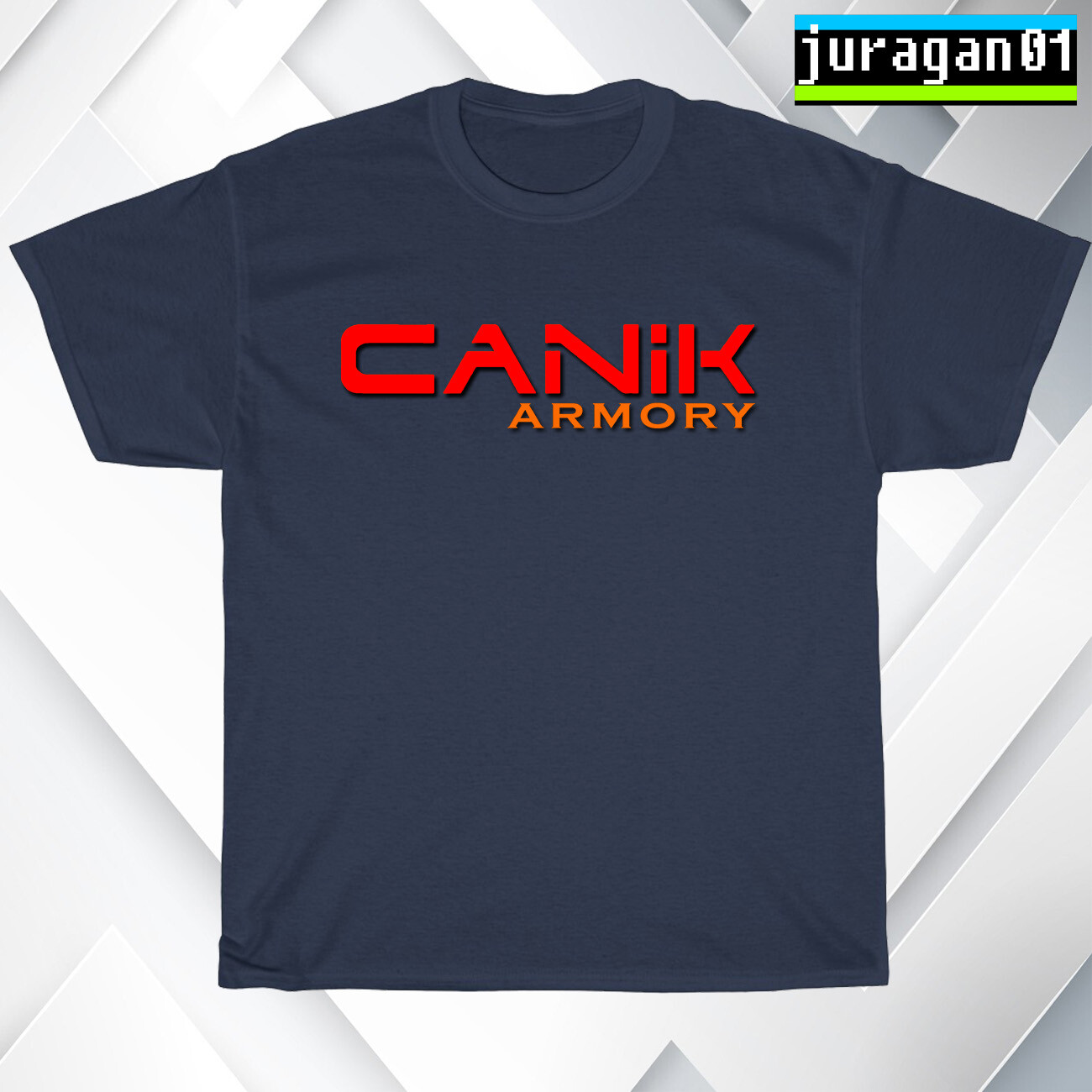 CANIK Superior Firearms Logo Black/Navy/Sport Grey/White Men’sT-Shirt S-5XL