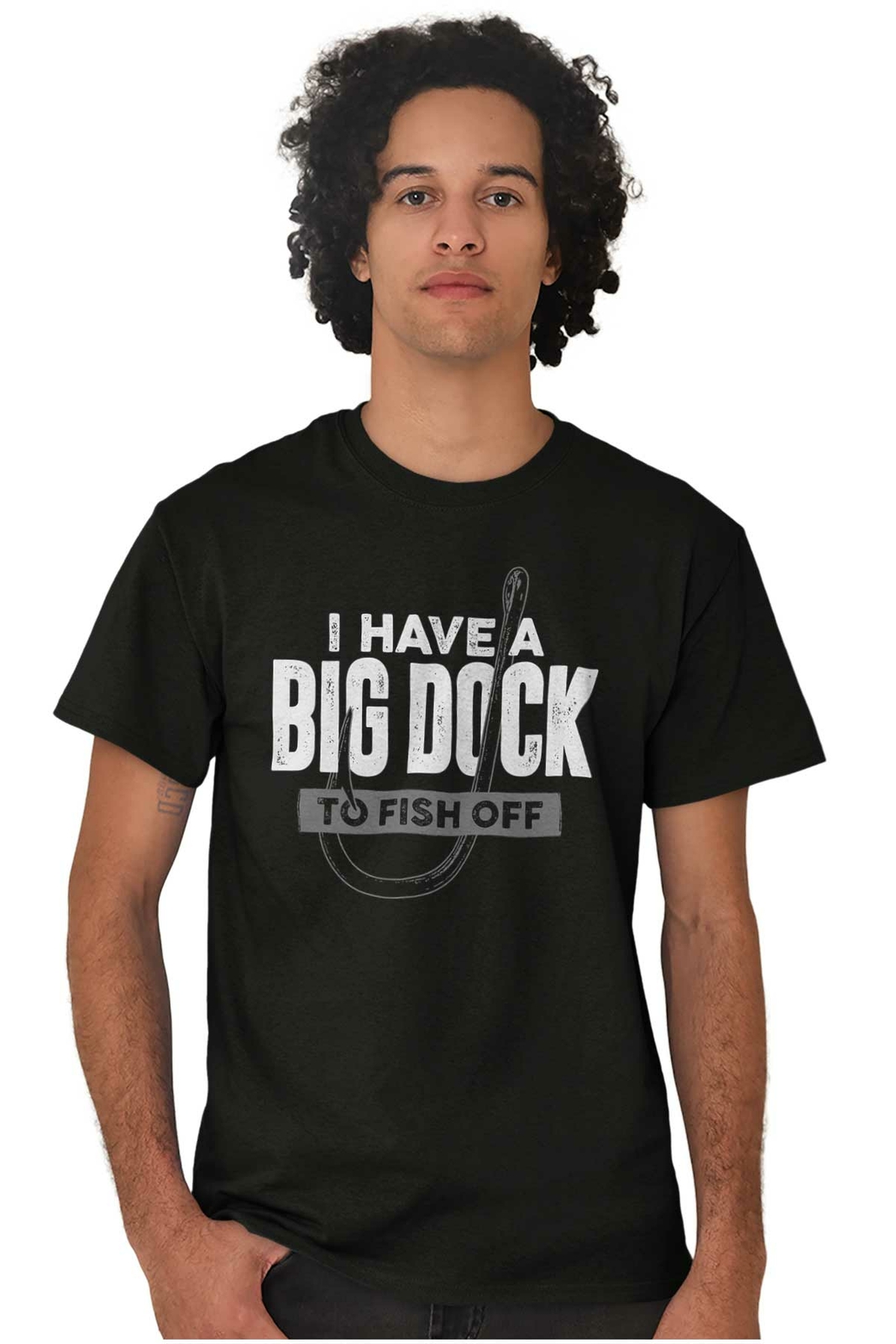 Dirty Fishing Joke Funny Big Dock Fish Gift Mens Casual Crewneck T Shirts Tees