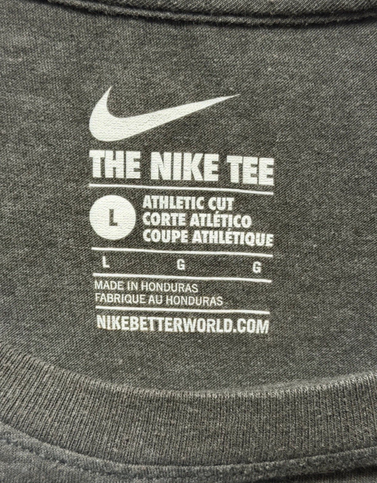 Nike Just Do It Shirt Mens L Gray Retro 90s Graphic Tee Athletic Cut Large EUC