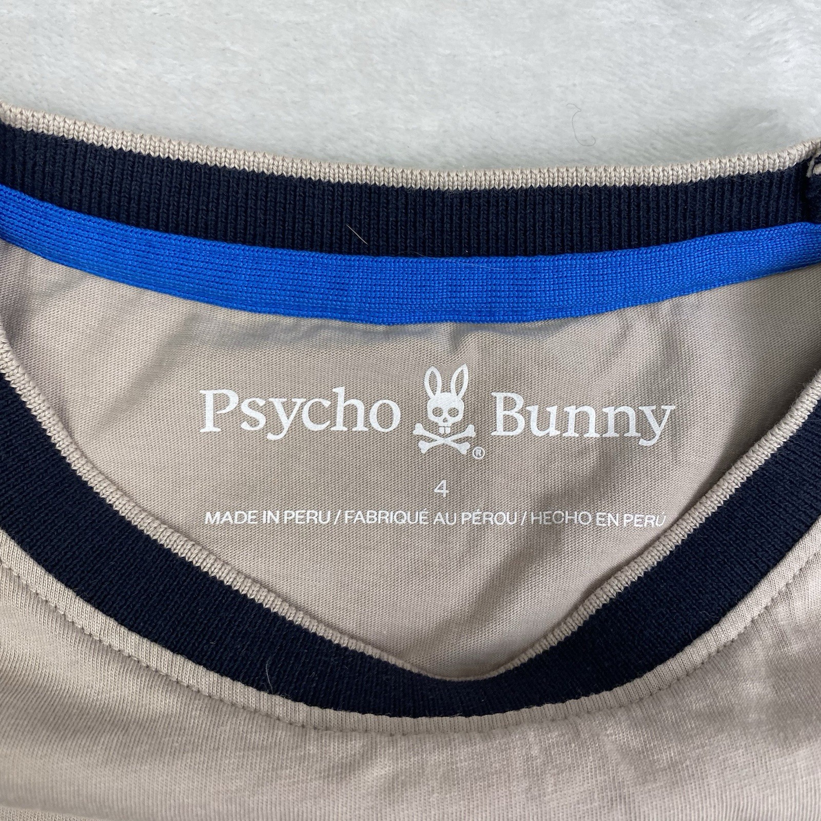 Psycho Bunny Crest Logo Tee Contrast Collar Premium Basics Streetwear Shirt M