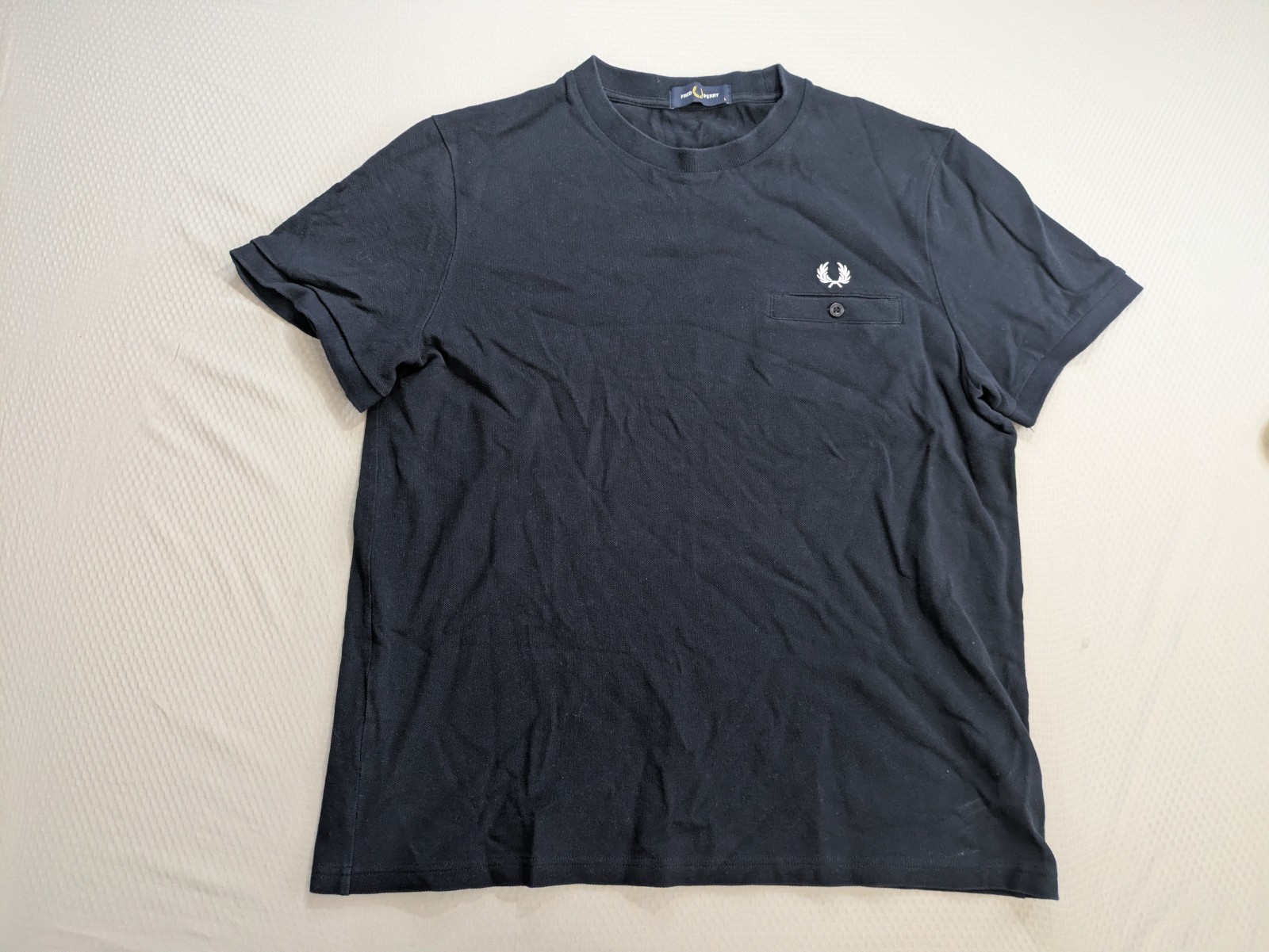 Fred Perry Mens Size L Short Sleeve Blue Pocket T-Shirt Crewneck