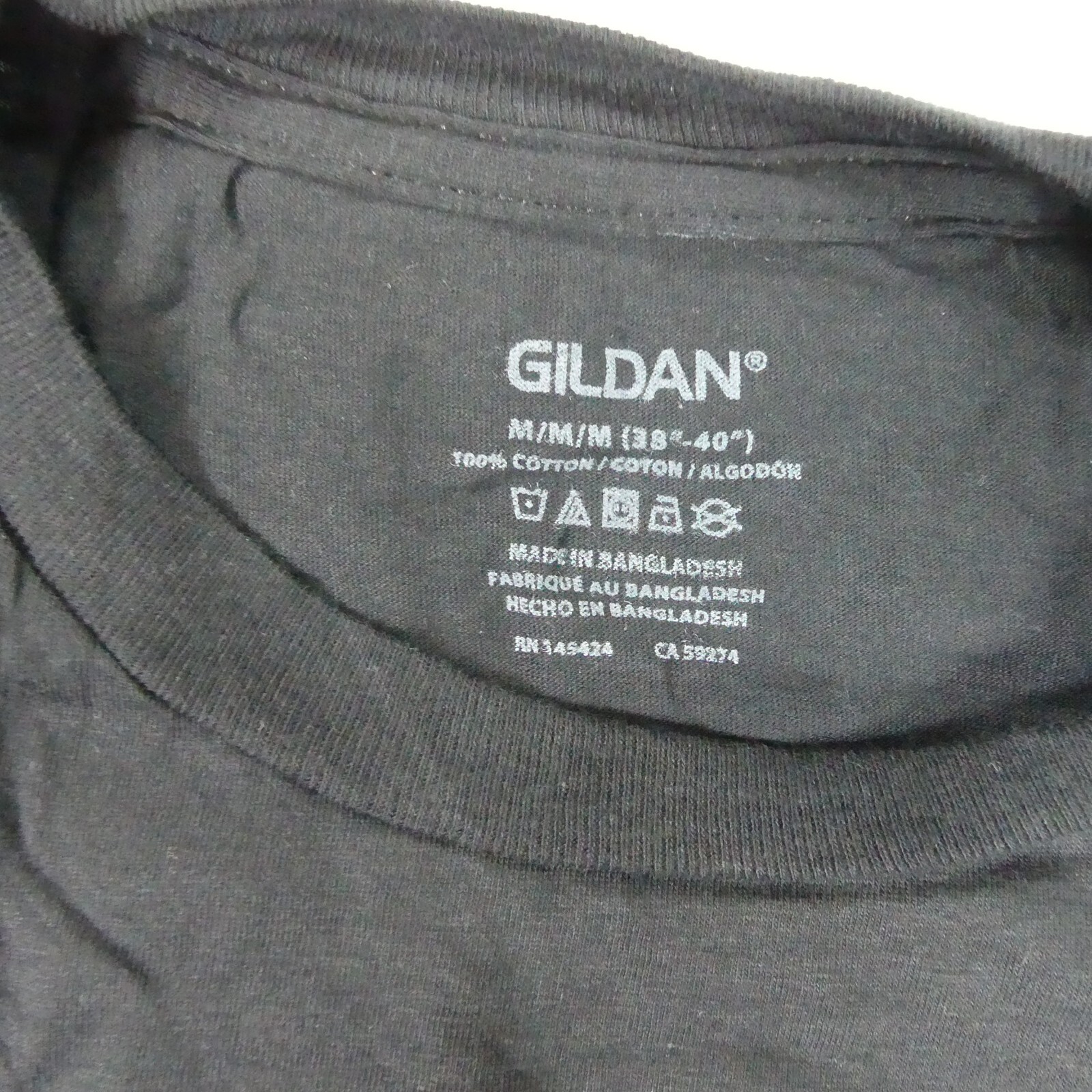Gildan Shirts Mens Medium 38/40 Black Gray Short Sleeve Cotton Blend Set Of 5