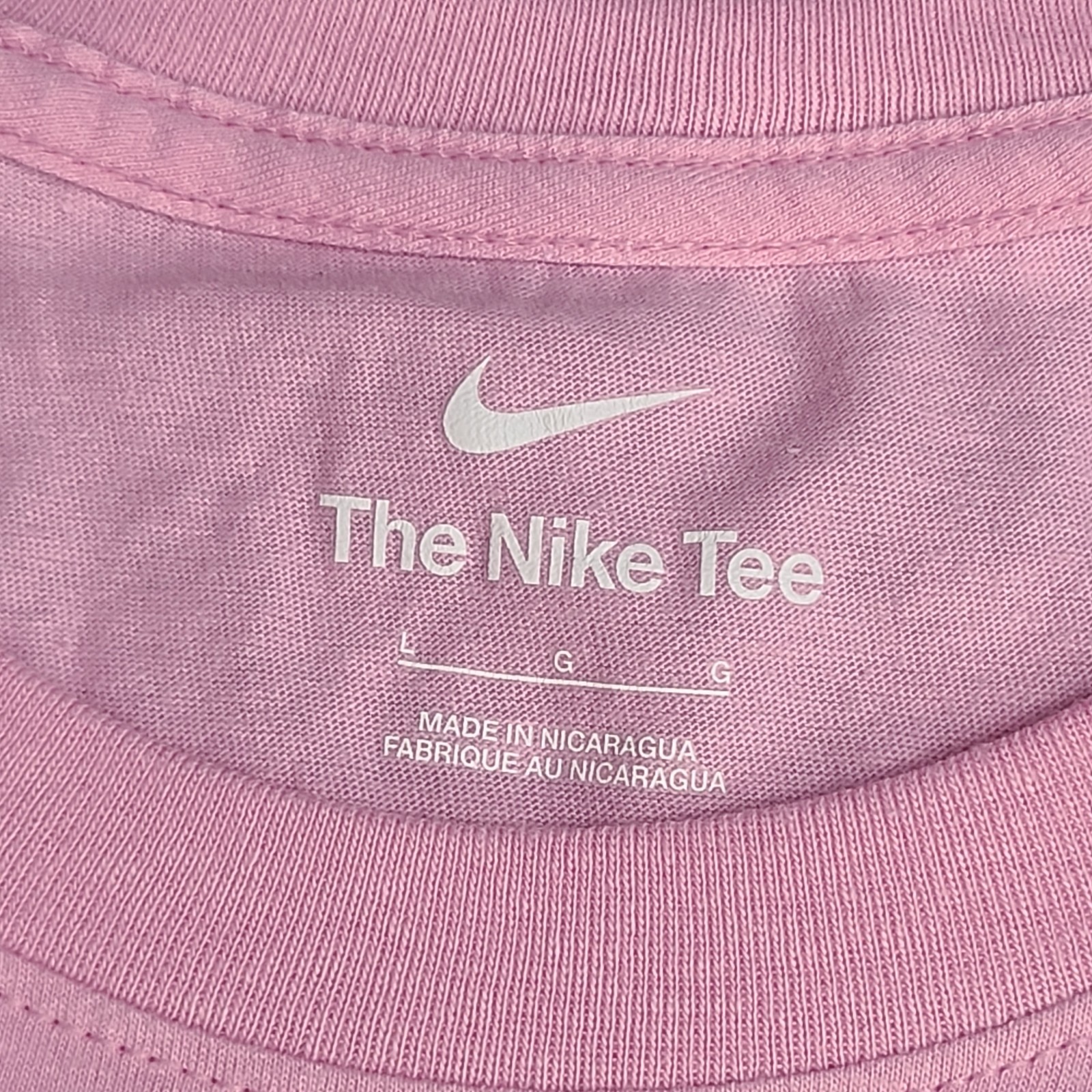 Nike Shirt Mens Large Pink White Futura Logo Sportswear Lightweight Cotton Tee
