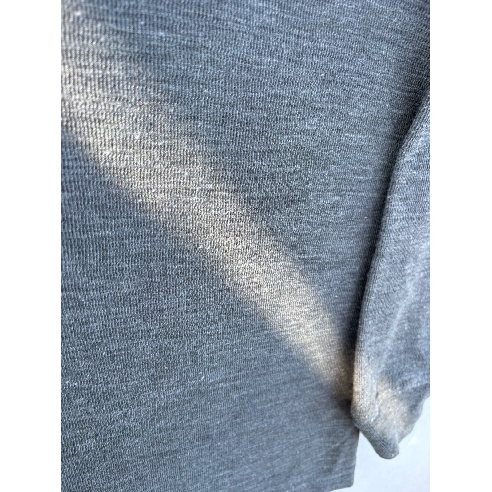 St Johns Bay Mens Long Sleeve Pocket T-Shirt Charcoal Gray Heather Crew Neck XL