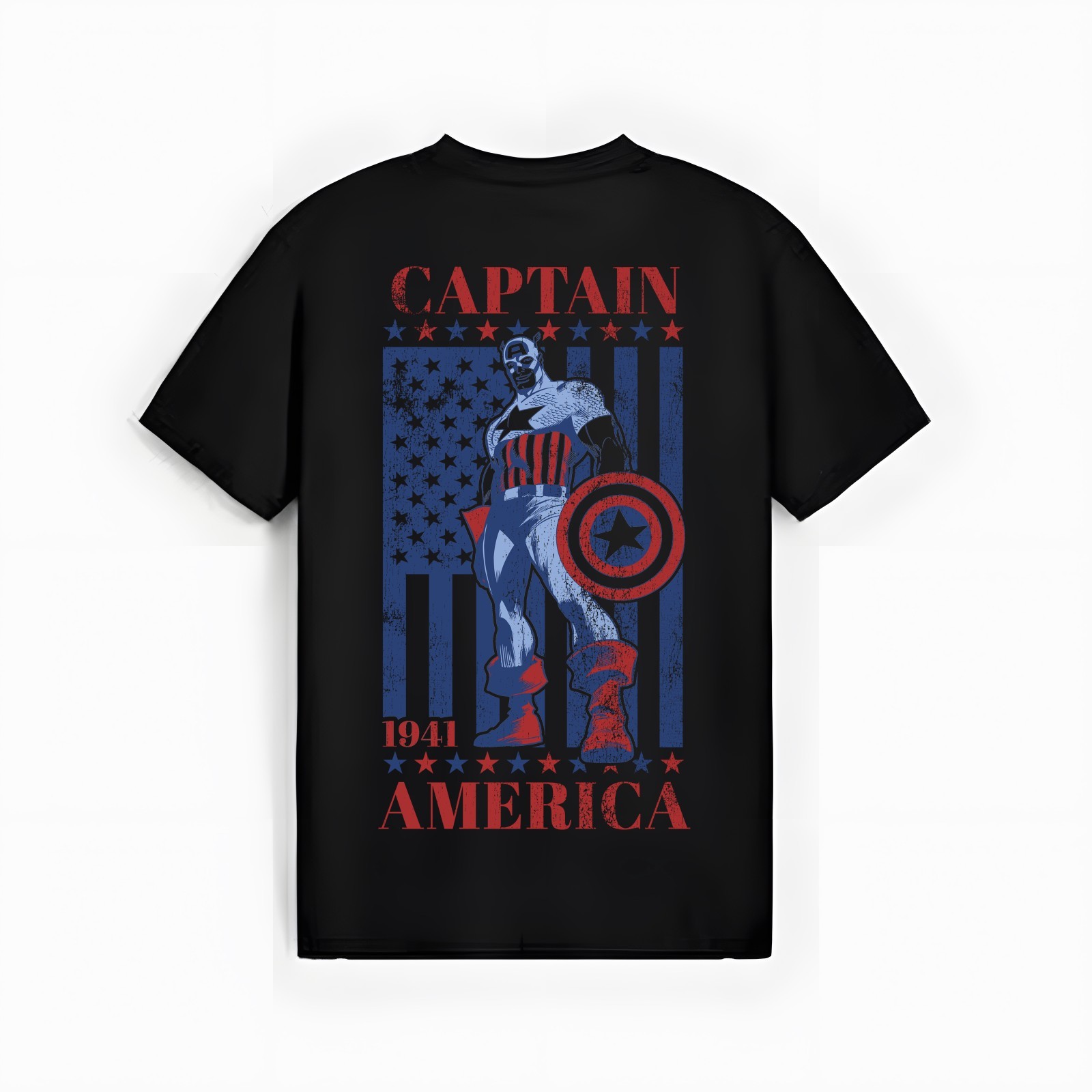 Marvel Captain America Vintage Flag 1941 Graphic T-Shirt