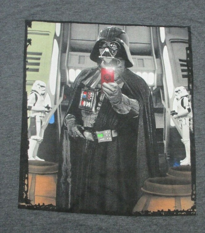 Star Wars Darth Vader T-Shirt Stormtroopers Empire Black Selfie Size XL Tee