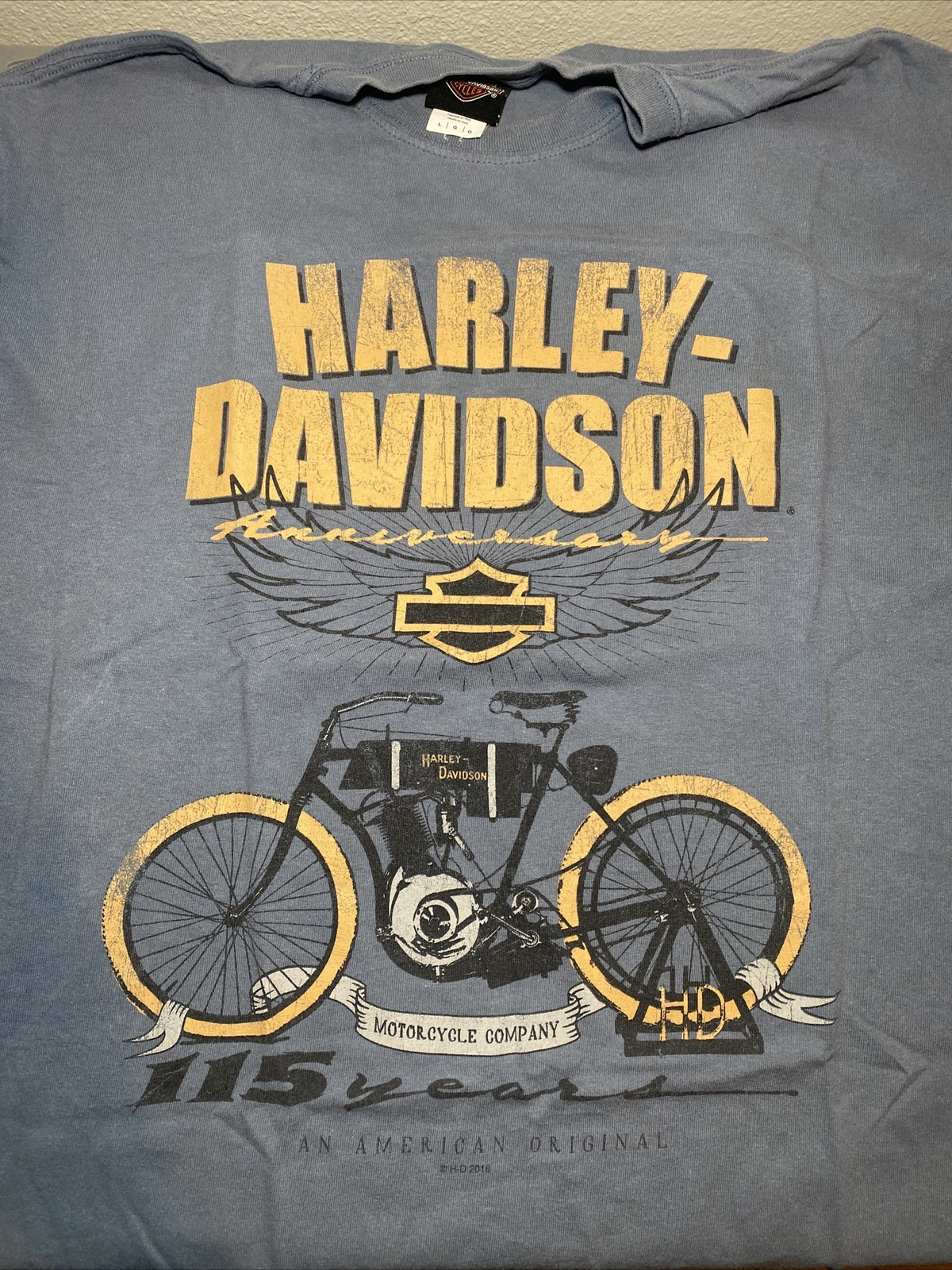 Large Harley-Davidson T Shirt 115 Years Anniversary 2018 Men’s L FREE SHIPPING