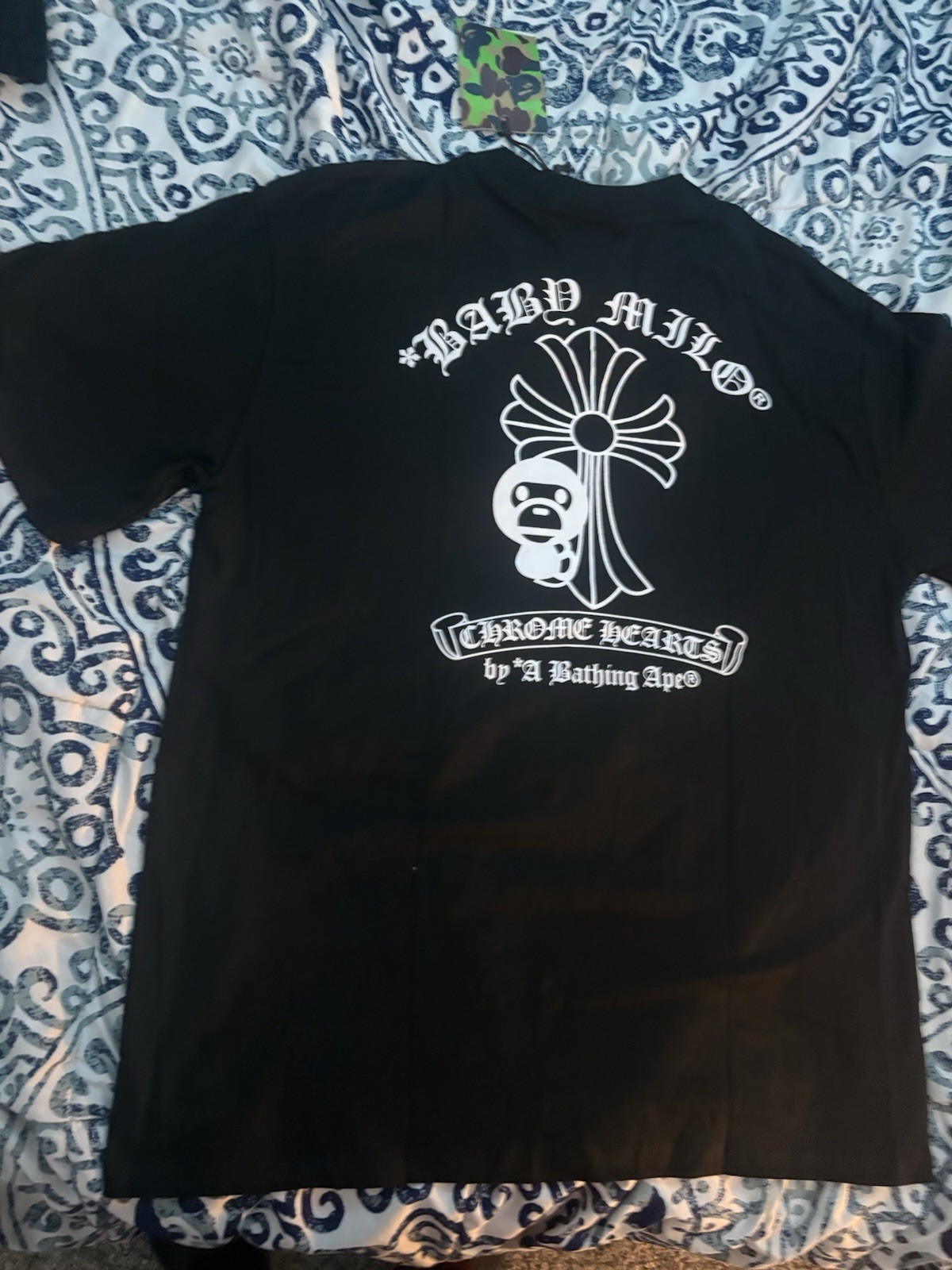 A Bathing Ape BAPE Men’s Black Graphic Logo Crew Neck Short Sleeve T-Shirt M
