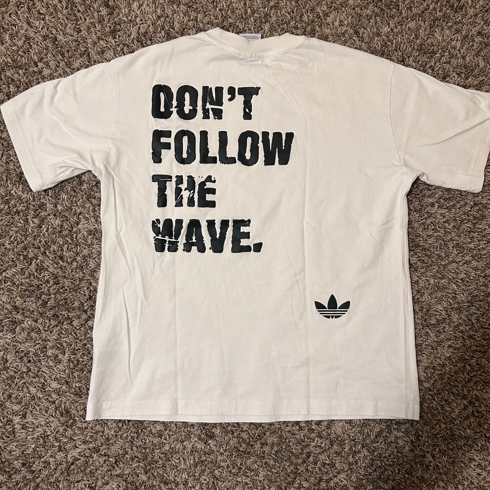 Anthony Edwards adidas Originals Men’s S White Cotton Crew Neck Graphic T-Shirt