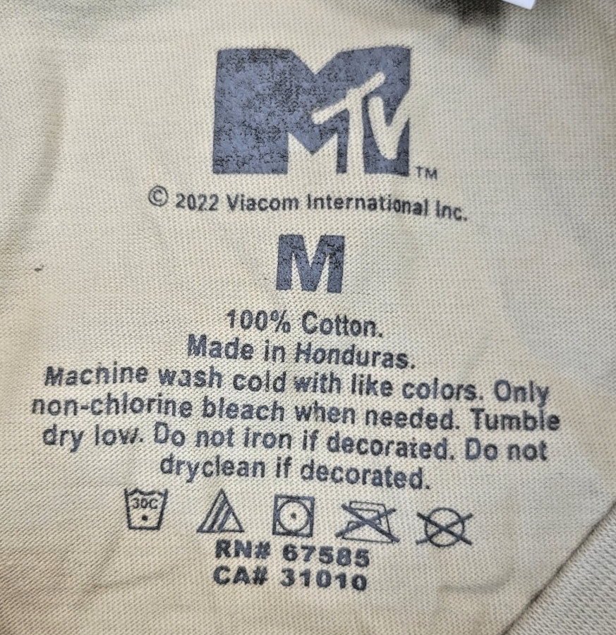 MTV Crown Graffiti Concert T-shirt Tan Beige Men’s MEDIUM NWT