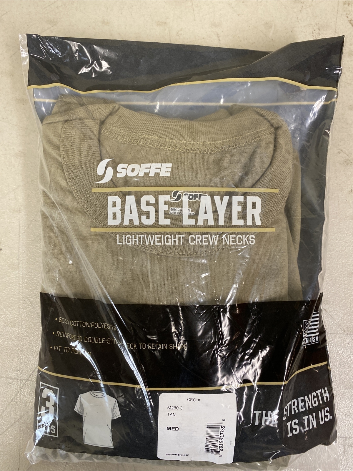 SOFFE 3-Pack OCP Men’s T-Shirts Tan Size Medium M280-3