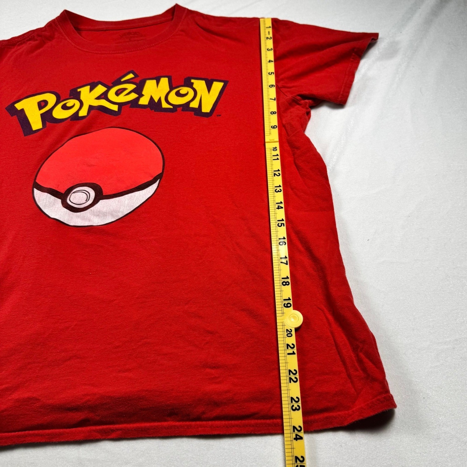Pokemon Graphic T-Shirt Red Poke Ball Logo Cotton Mens Large Short Sleeve Tee