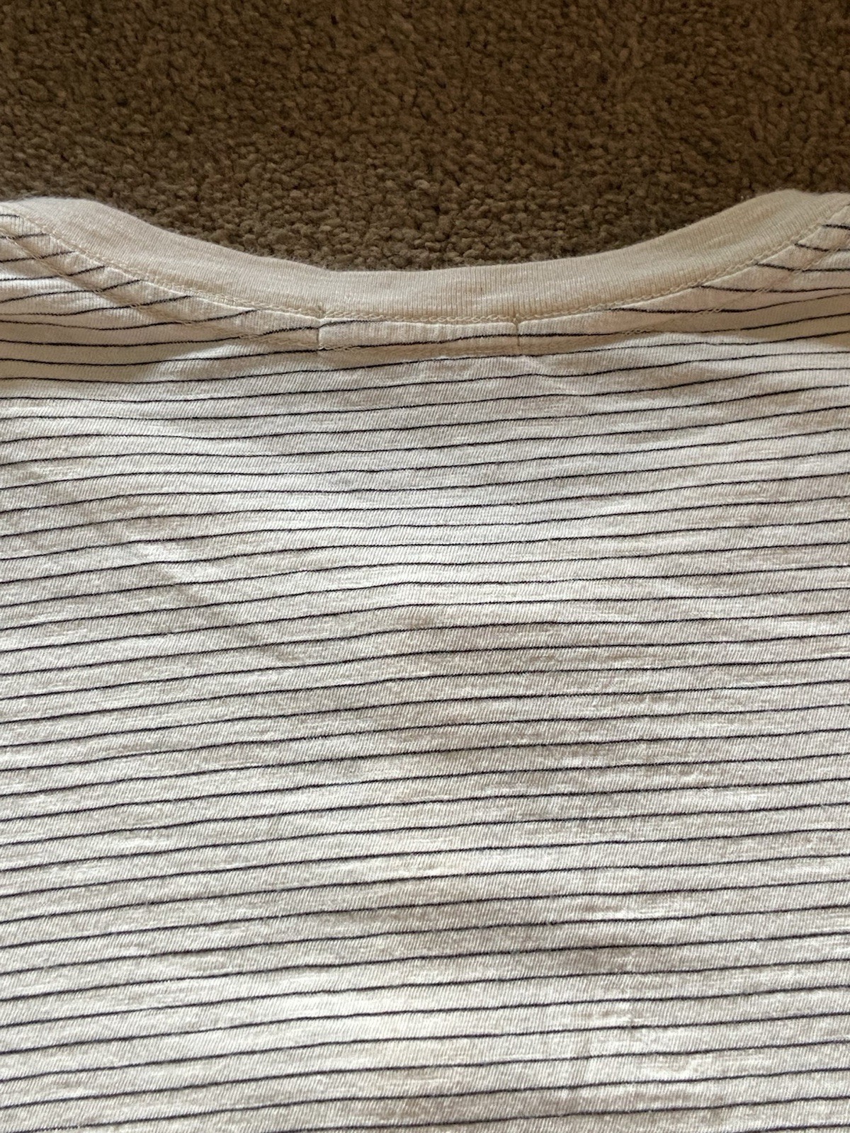 Men’s Marine Layer Long Sleeve Henley Shirt M/L White Striped Cotton Blend