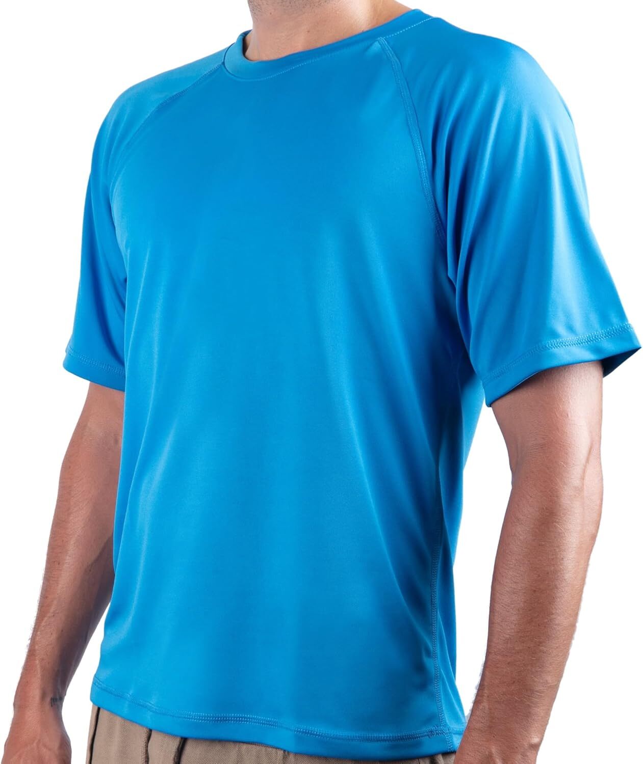Men’s UPF 50 Short Sleeve Swim Rash Guard Sun Protection Shirt Quick Dry