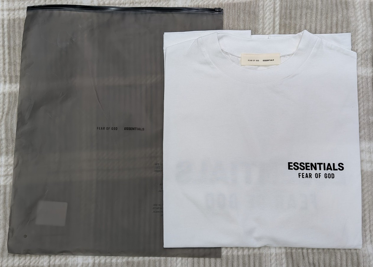Fear of God Essentials Classic Tee ‘Bright White’ XS Size Oversized T-Shirt SS25