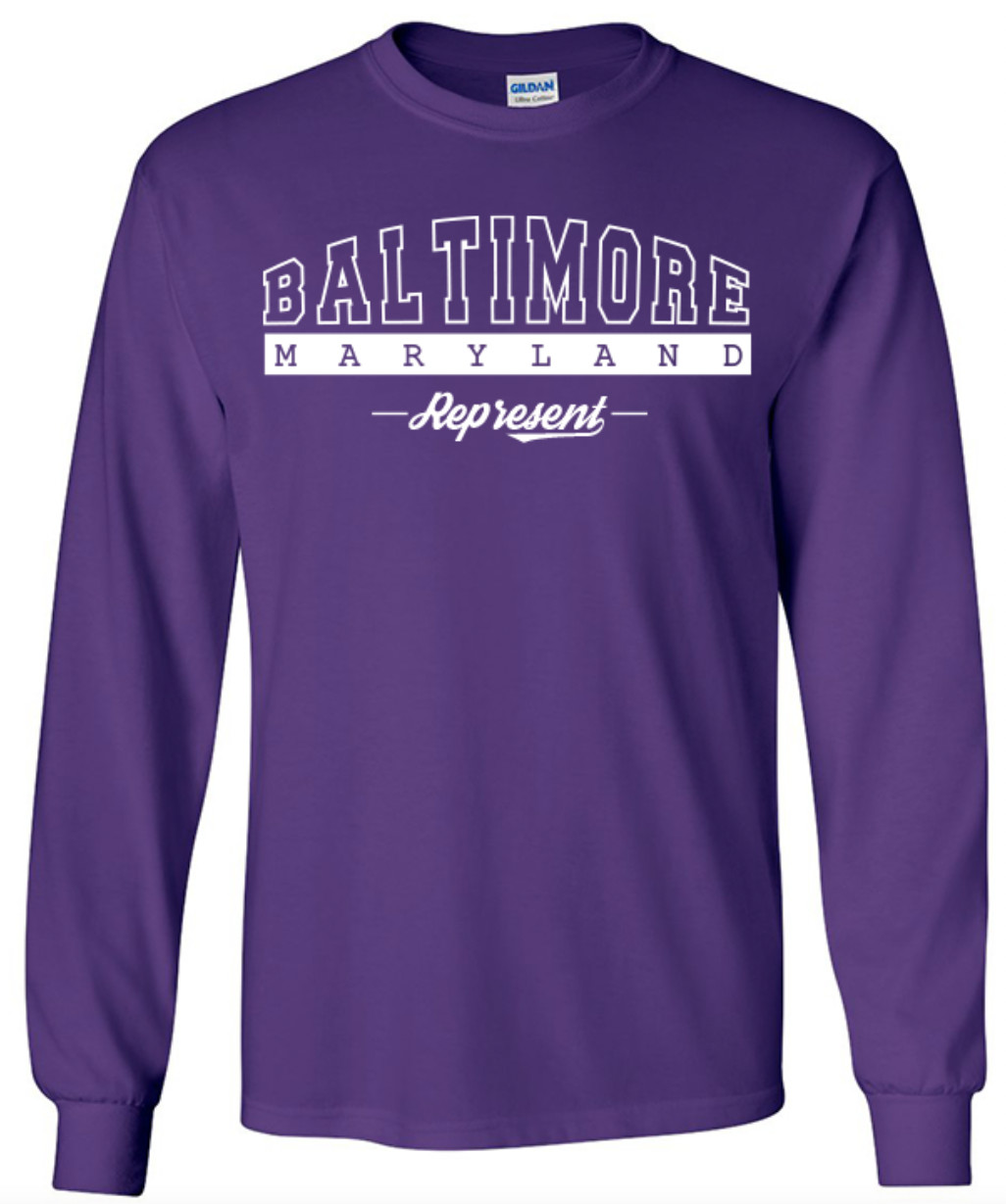 Baltimore Maryland T-Shirt Long Sleeve Graphic tee