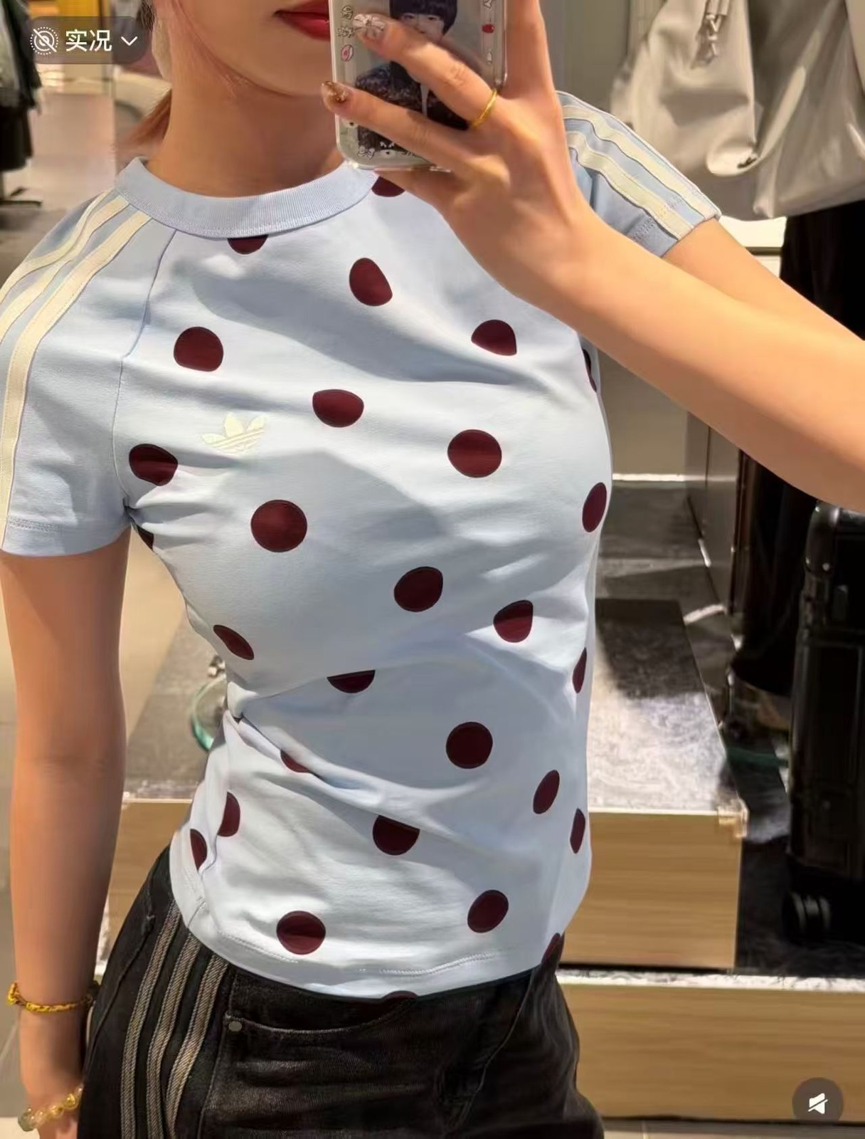 adidas Originals Slim Cali Polka Dot T-Shirt Women Asian