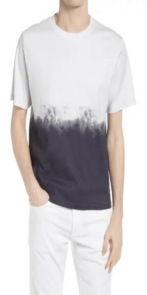 NWOT Theory Casey Dip Dye Gray Colorblock T-Shirt Men’s Size XXL